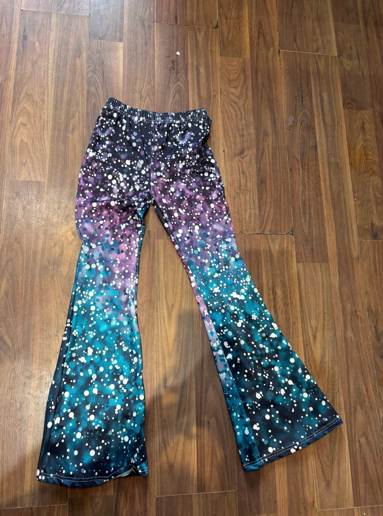 Trousers- Purple and Blue spot flares