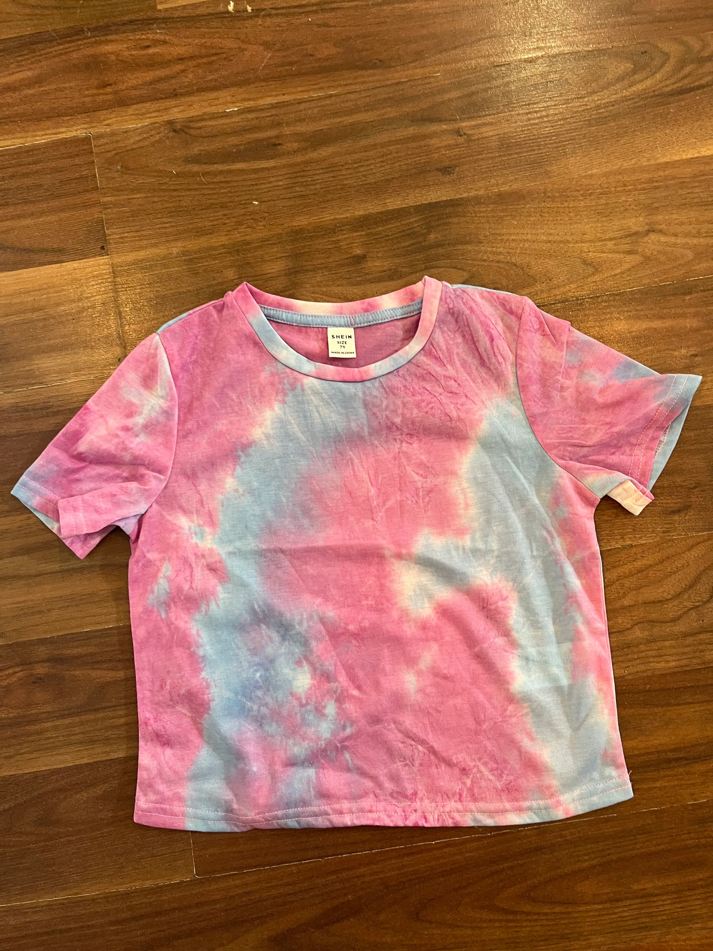 T-shirt- pink and blue tie-dye