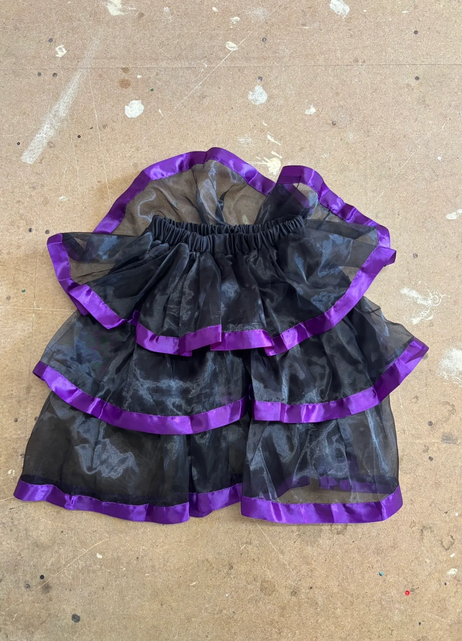 Tutu Skirt- Black with thick purple 