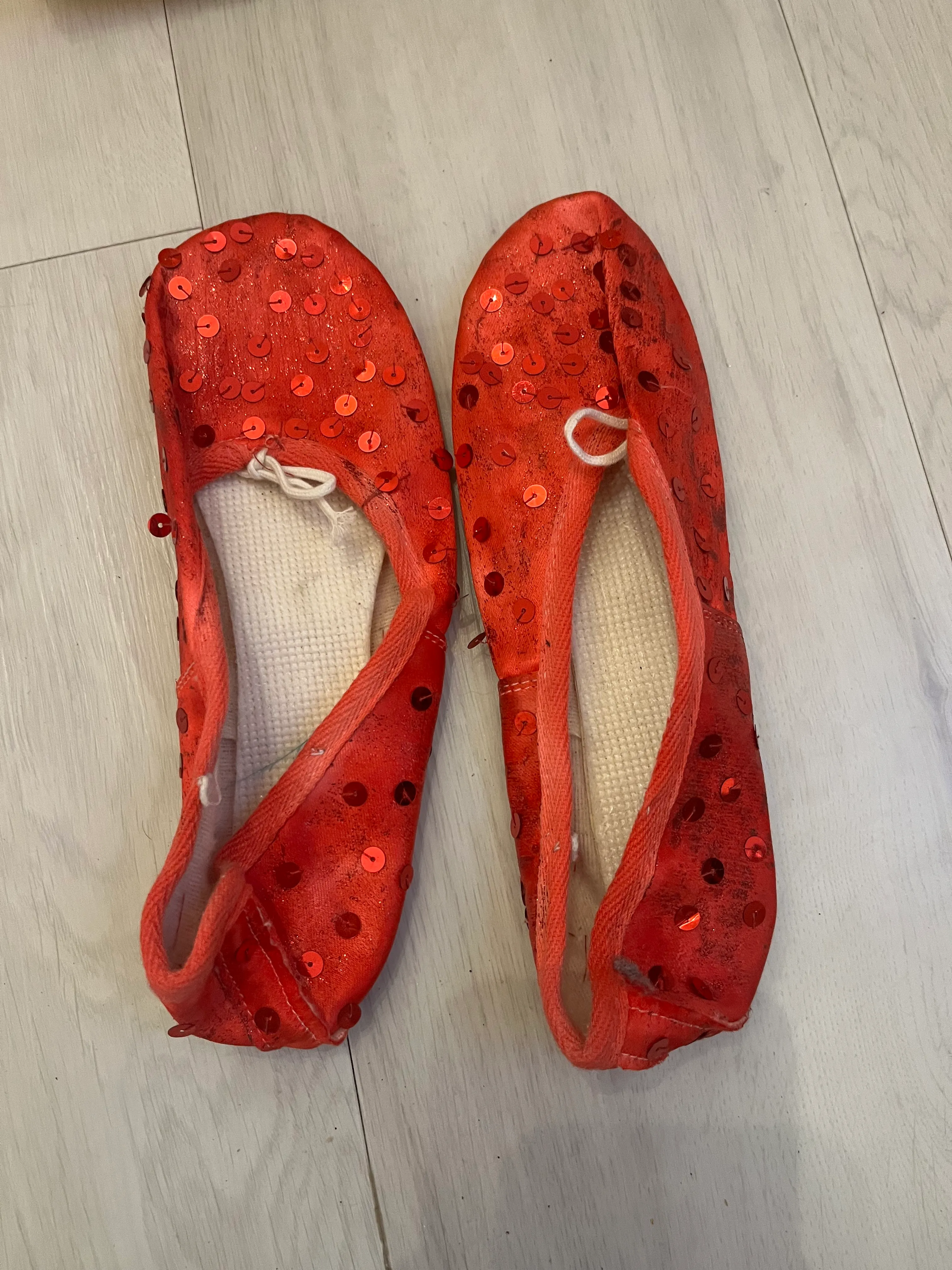 Ballet Shoes- Red Sparkly sequins