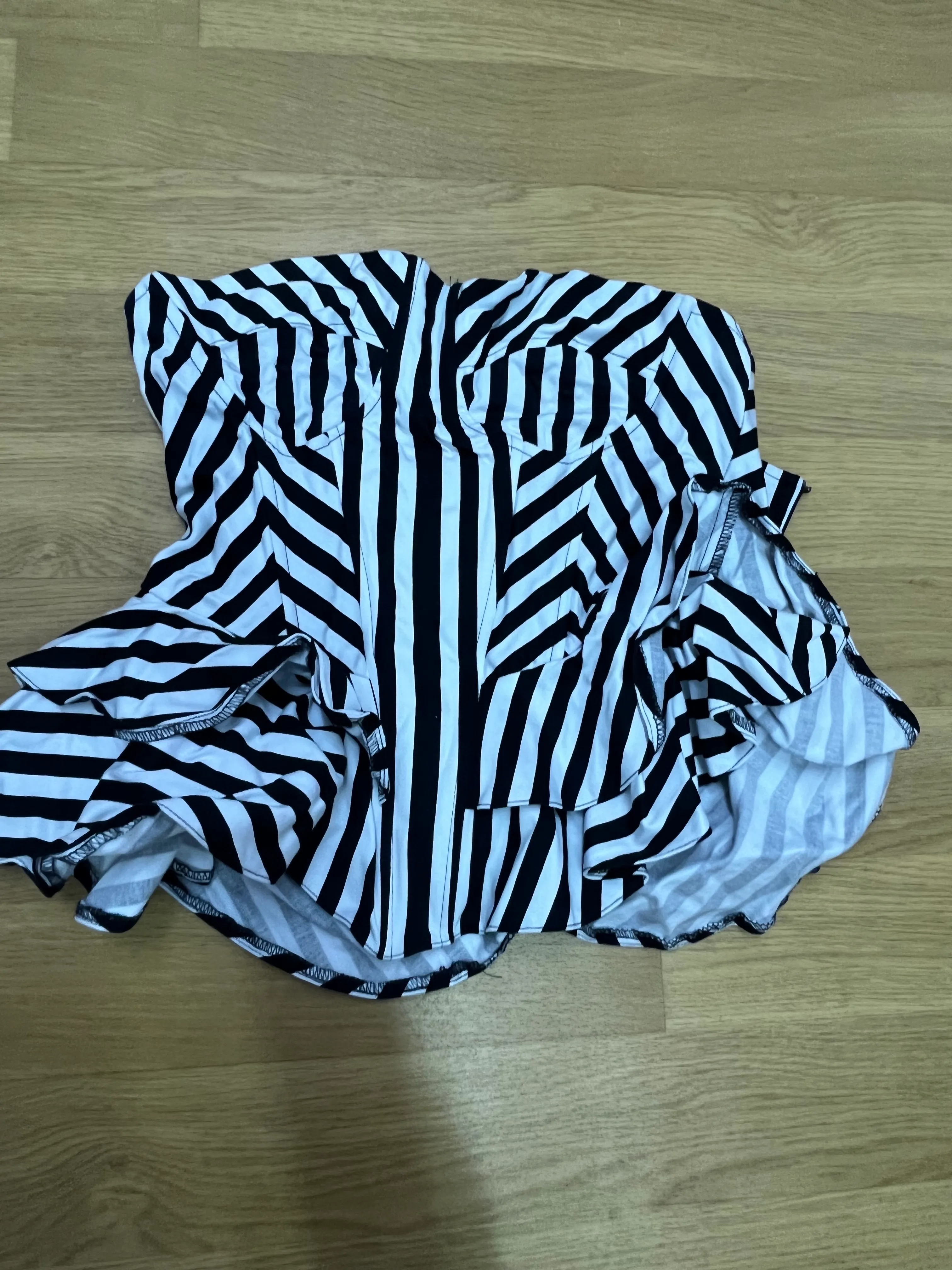 Corset- black and white striped Top 