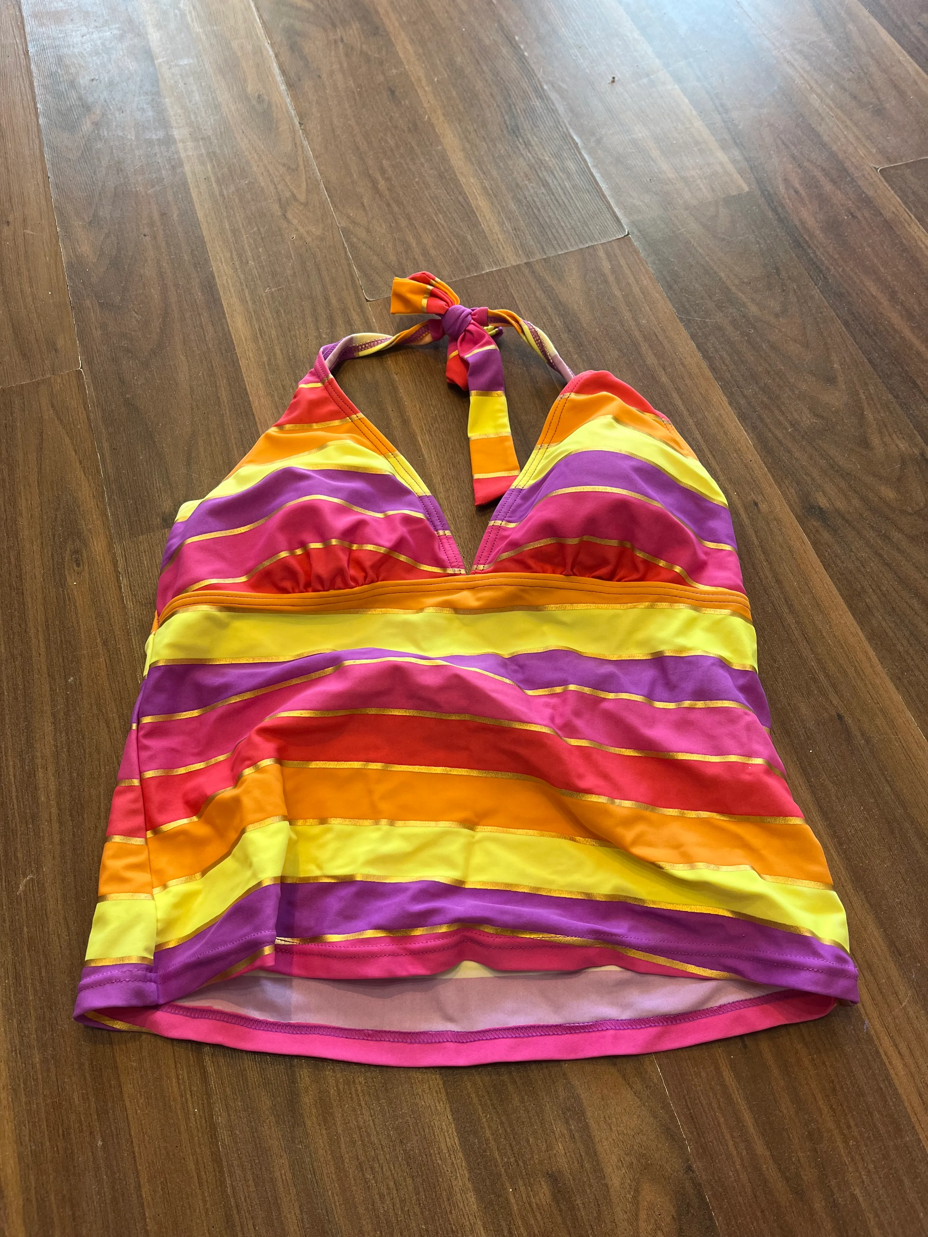 Top- Multi colour striped halter top