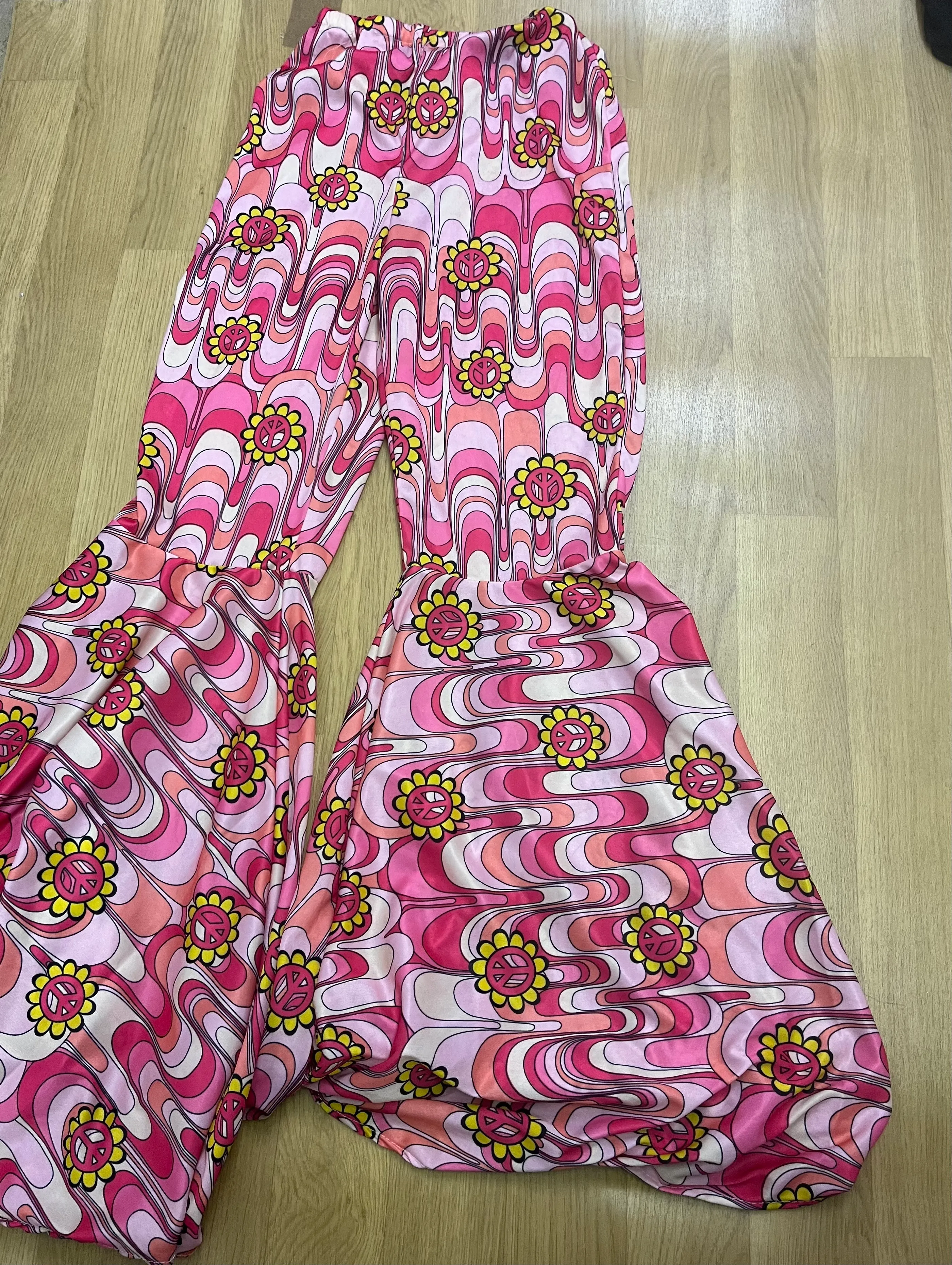 Trousers- Patterned Pink flares