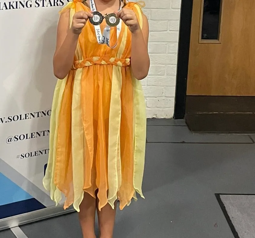 Dress- yellow and orange greek dress