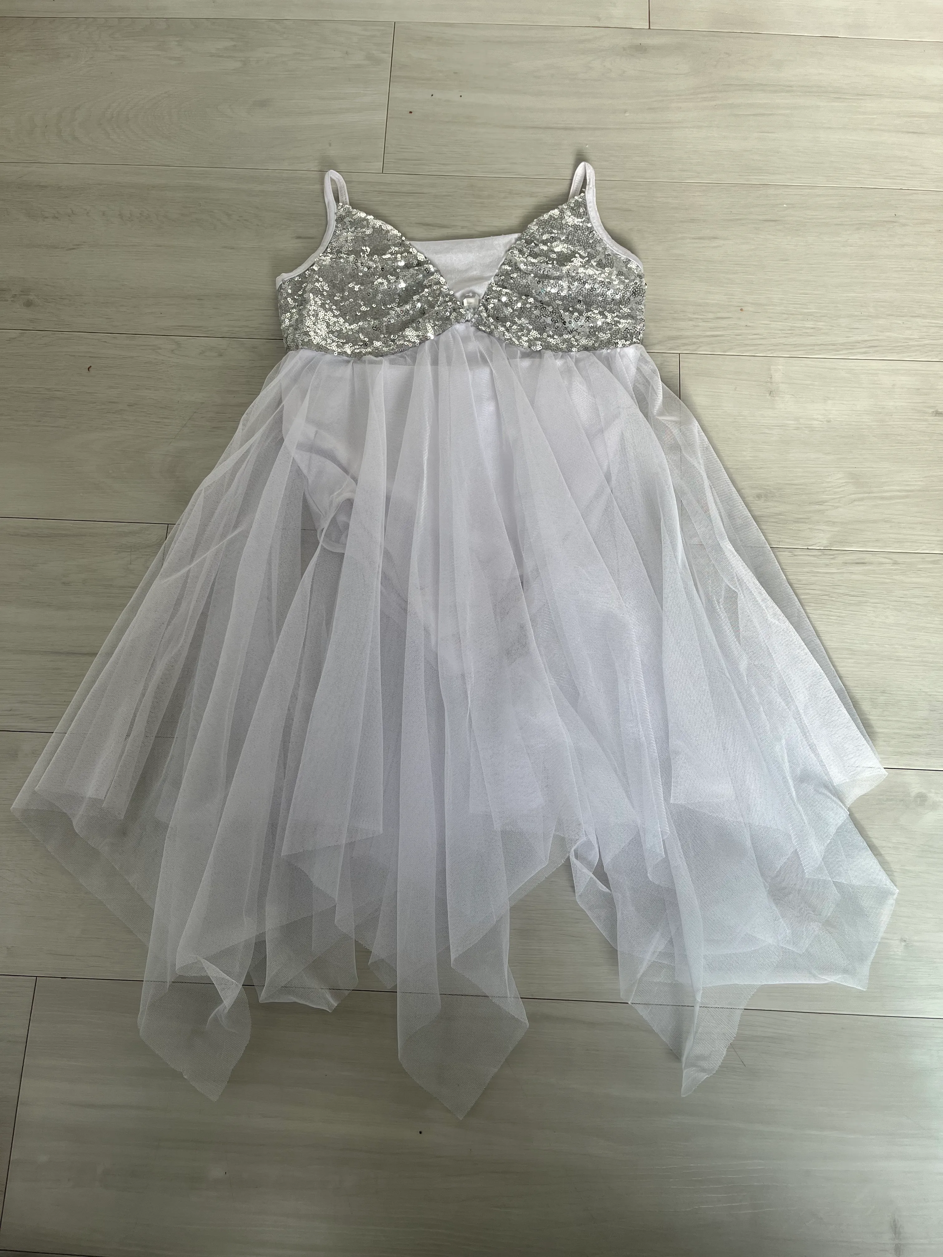 Lyrical dress - white with silver sequin top