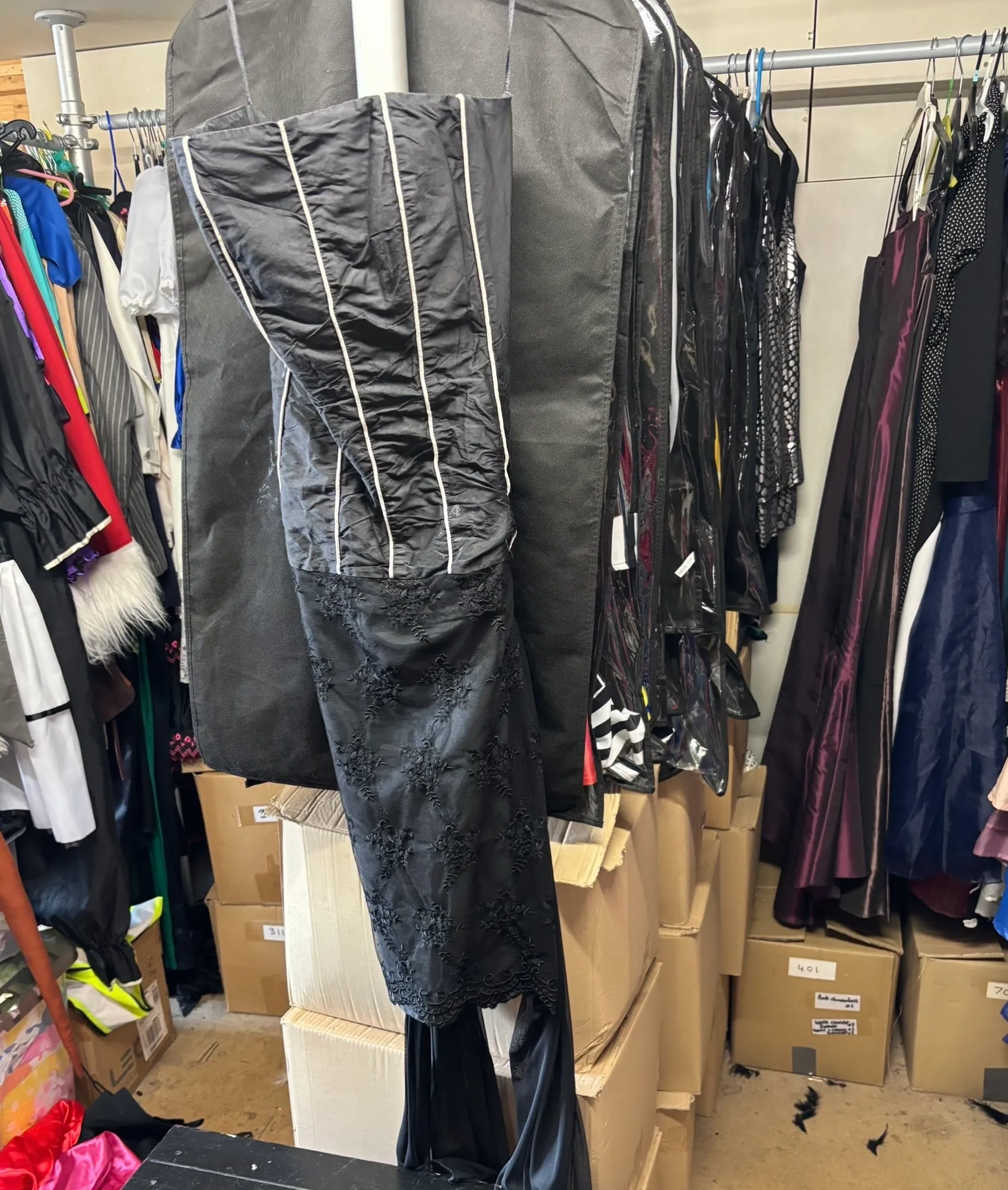 Dress- Black bandeau striped design