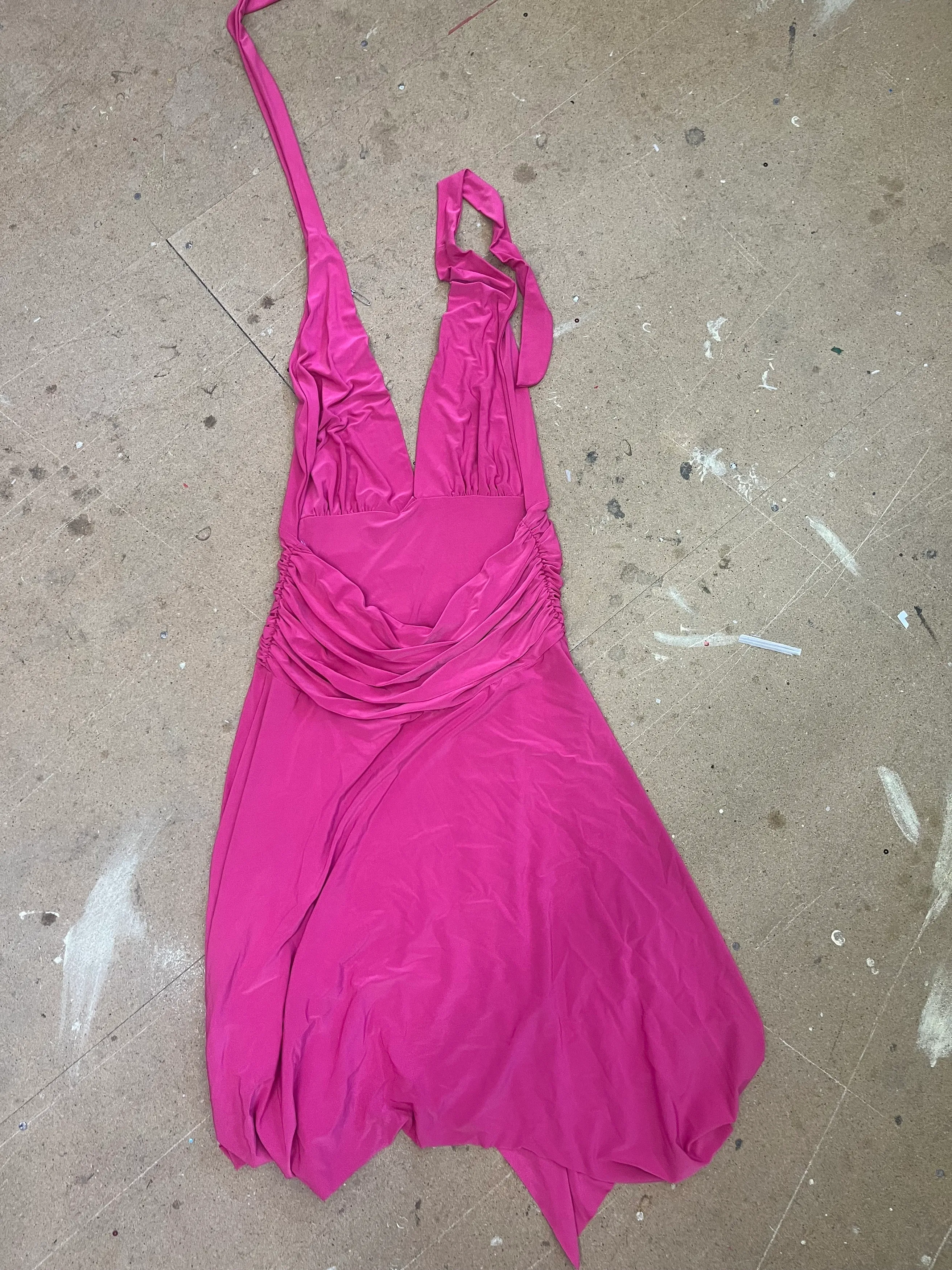 Dress- Pink halter-neck