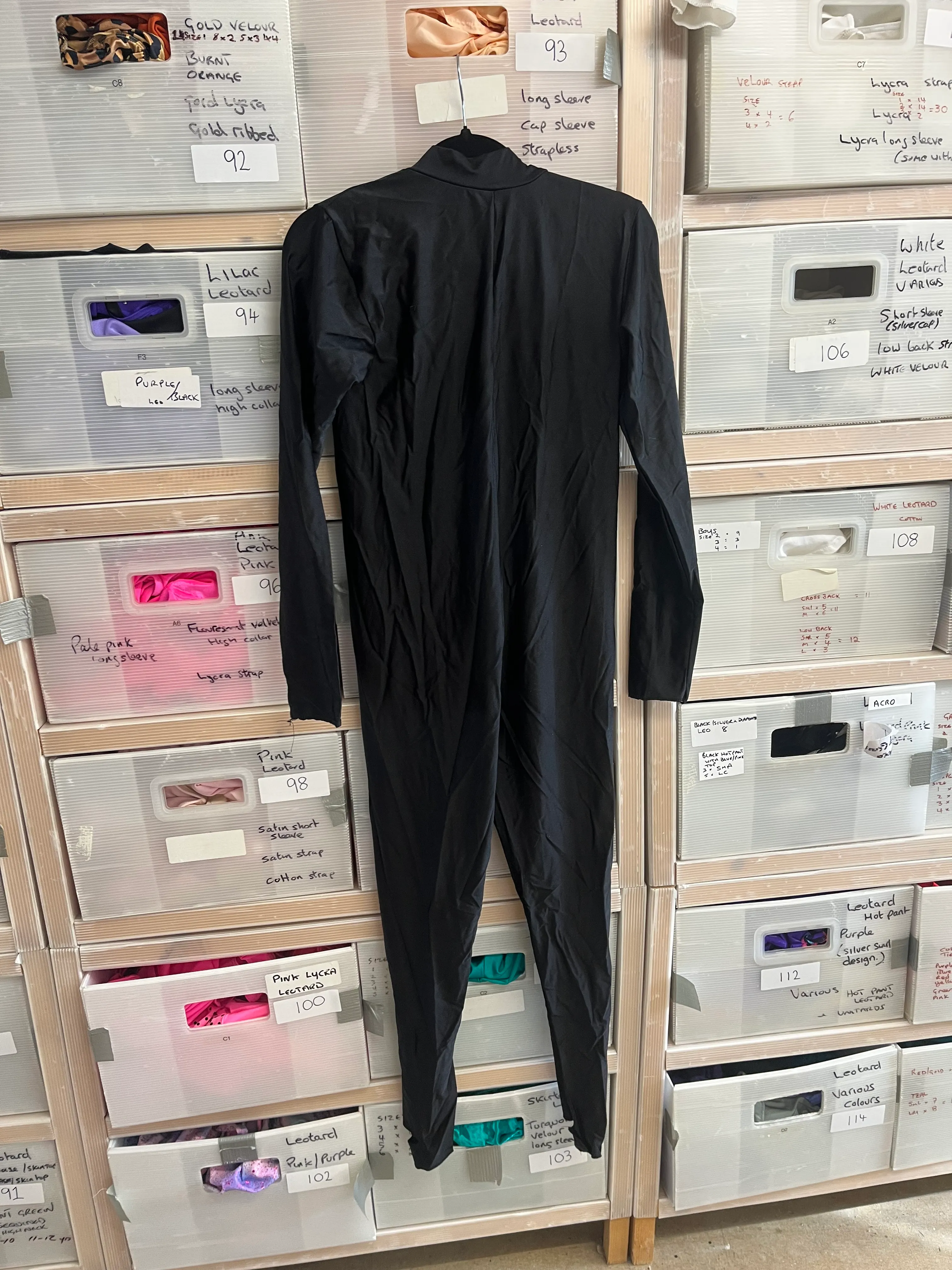 Catsuit- Black high neck long sleeve 