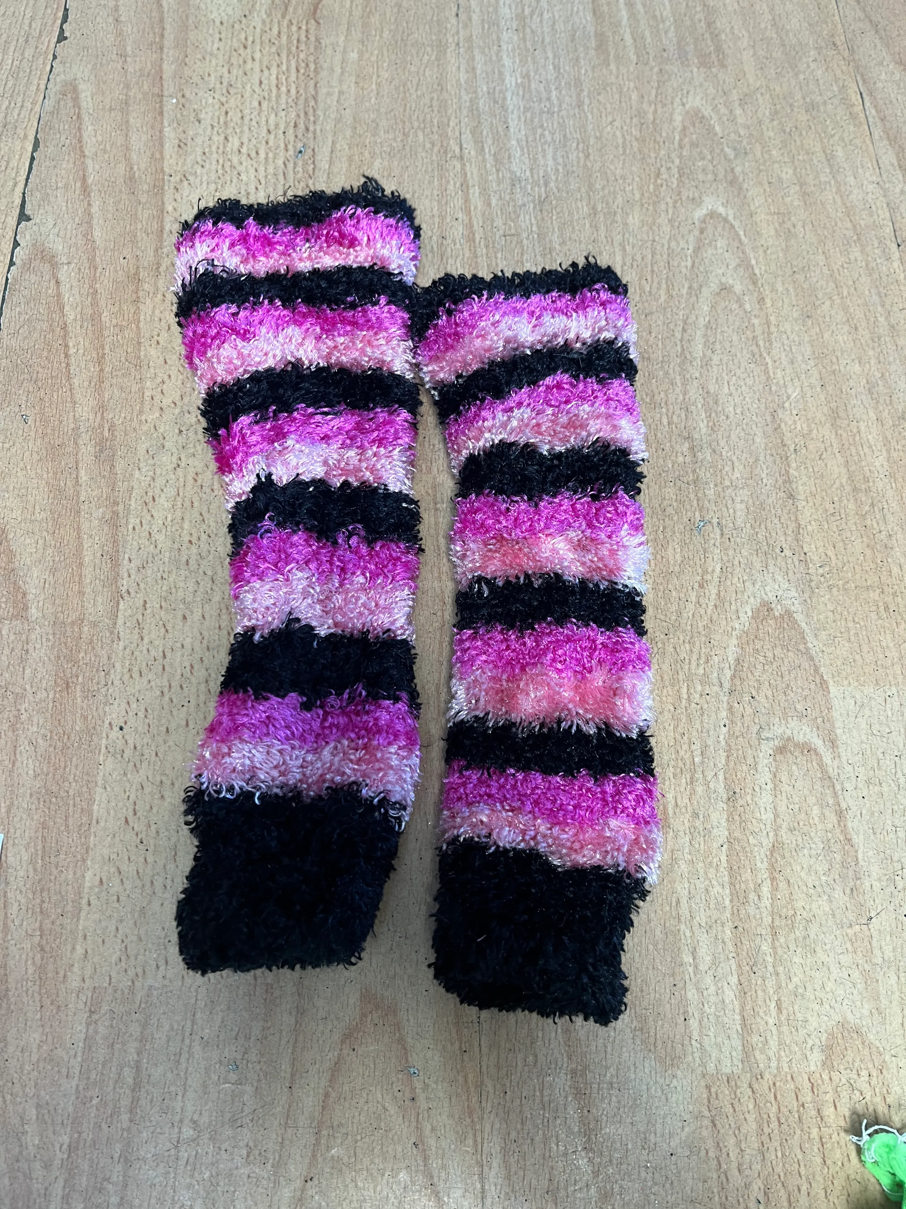 Leg Warmers- Pink and Black Striped
