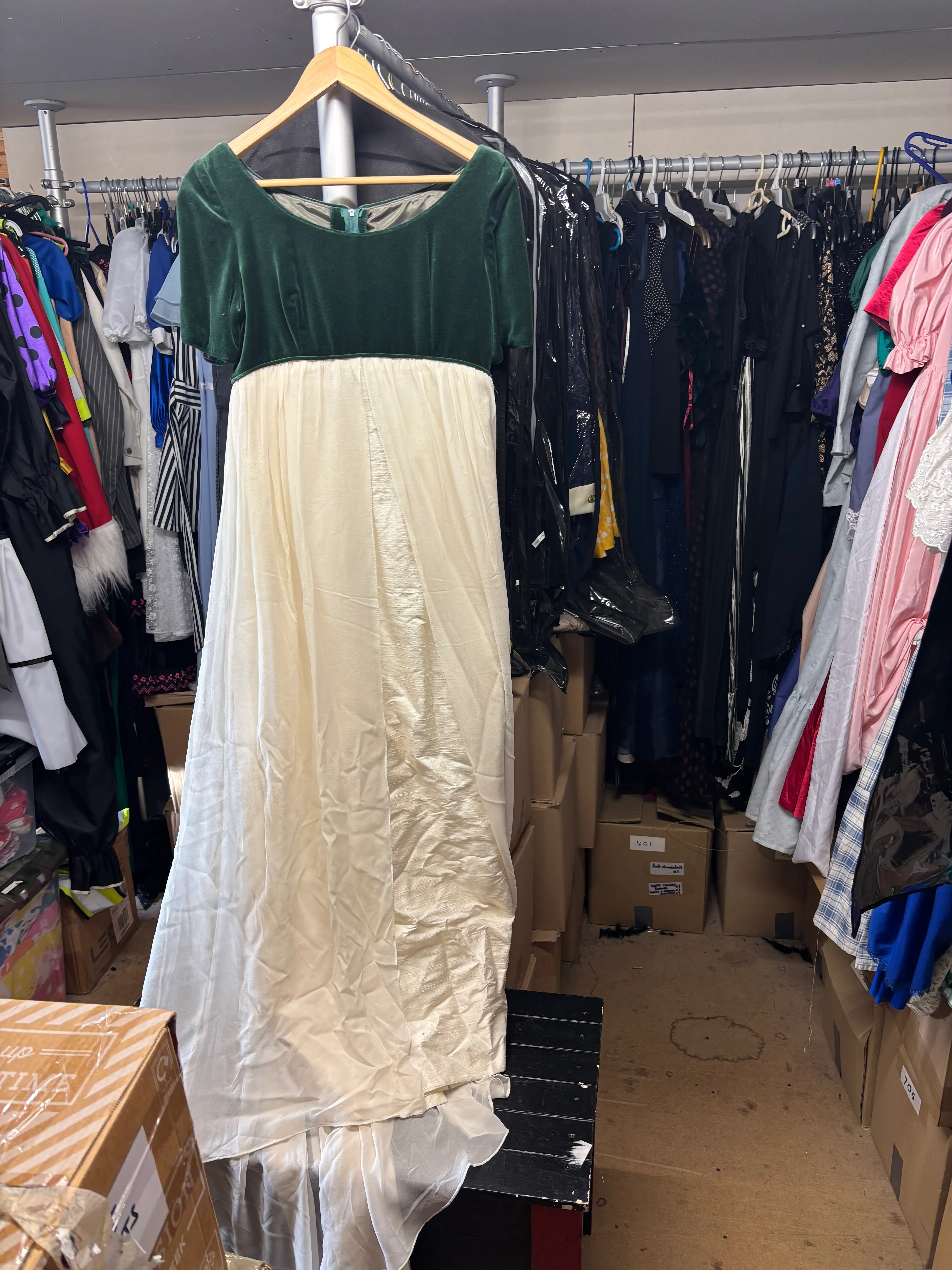 Wedding Dress- Black and Cream with train