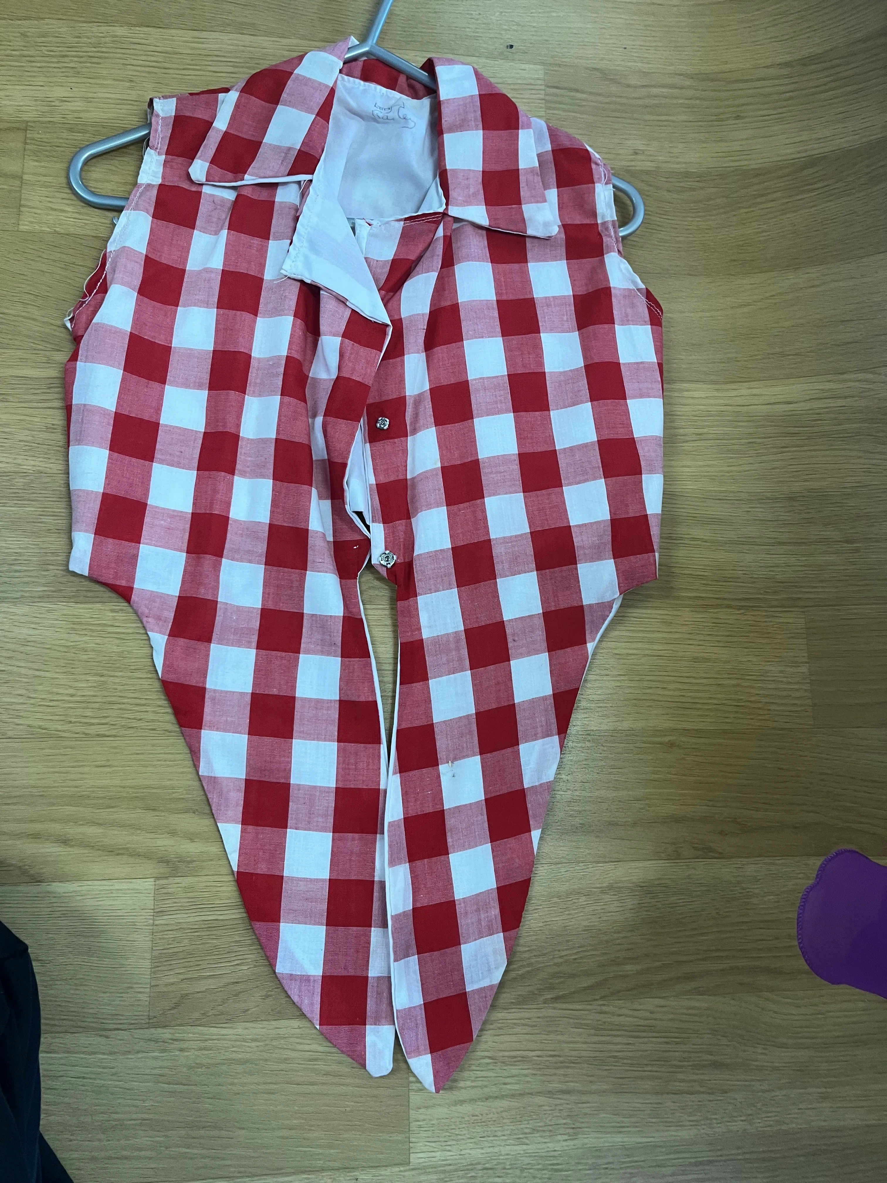 Waistcoat- Red and white checked
