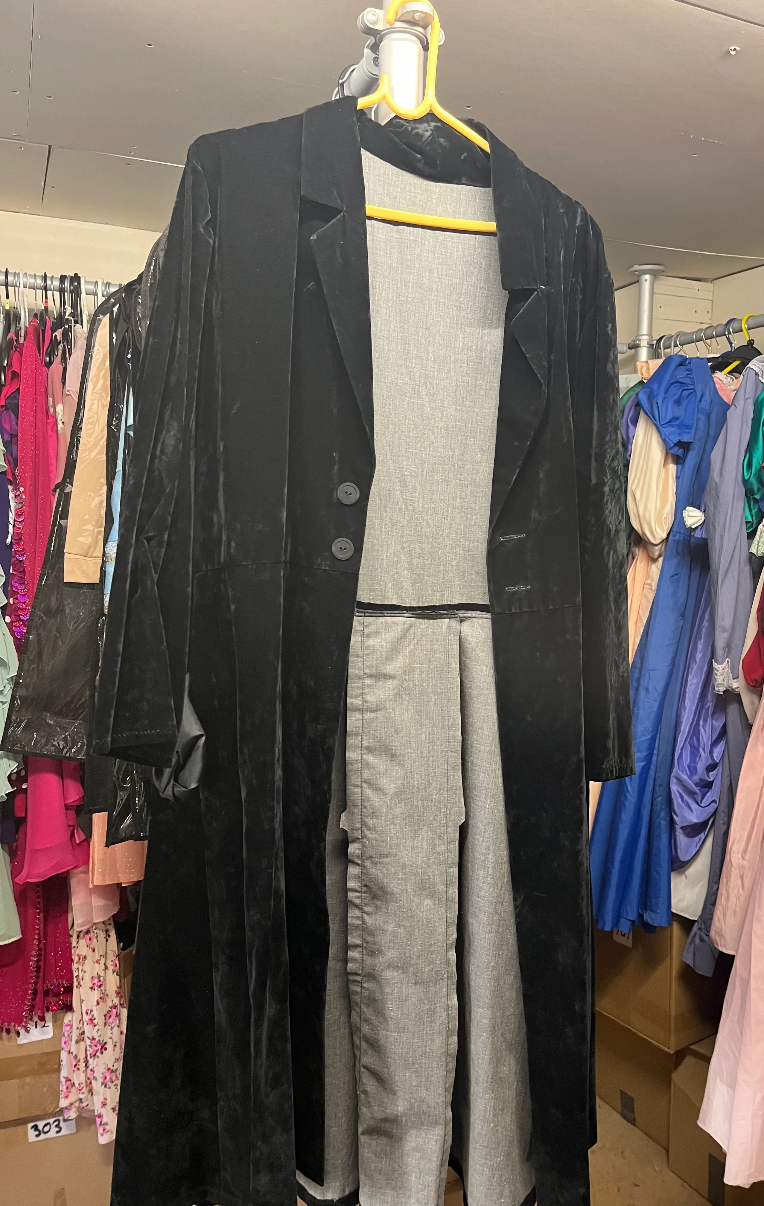 Jacket- Long Black Velour