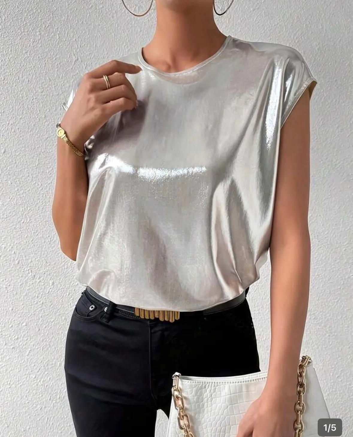 Loose Silver Tank Top
