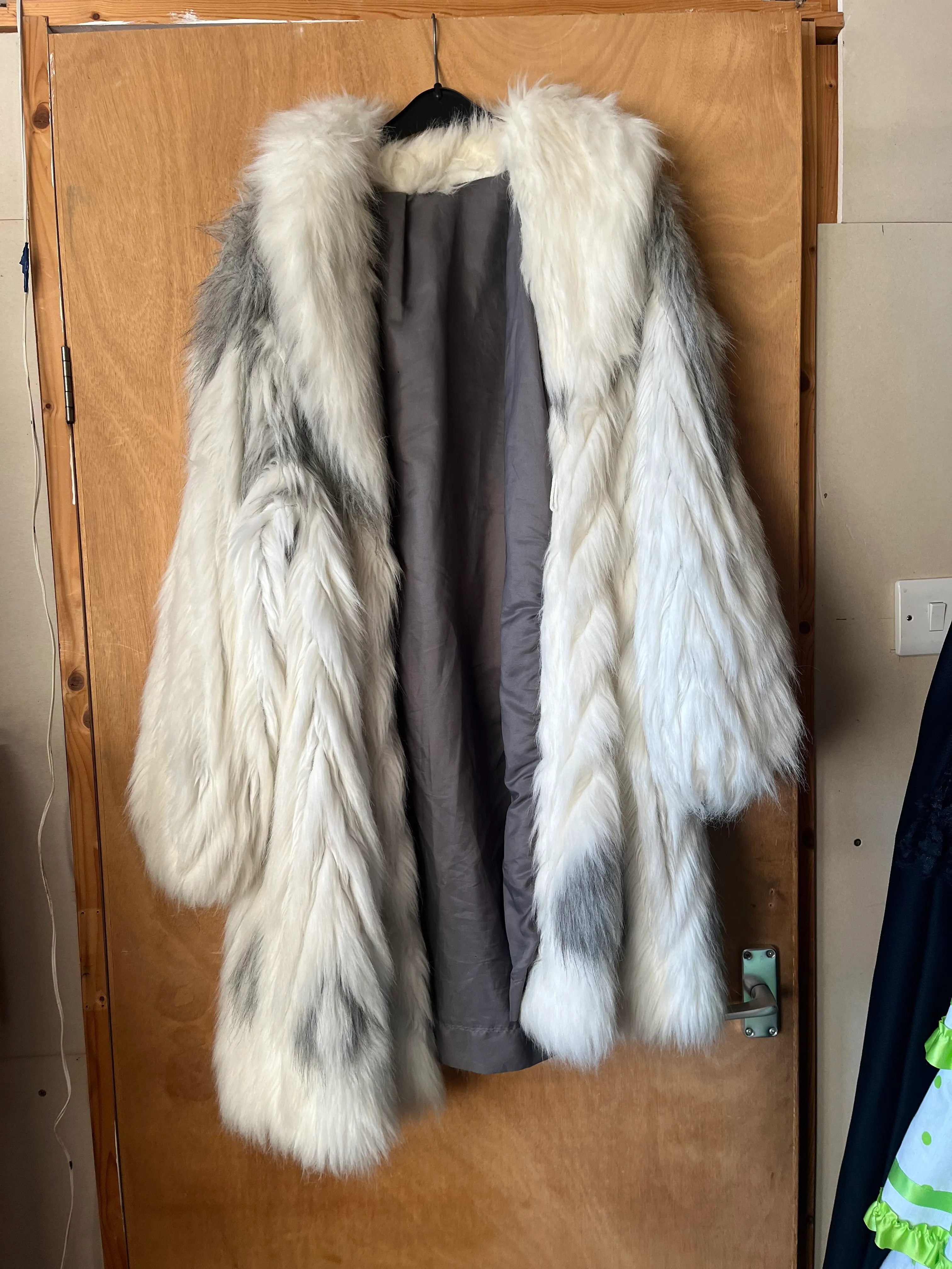 Fur Coat- White and grey long