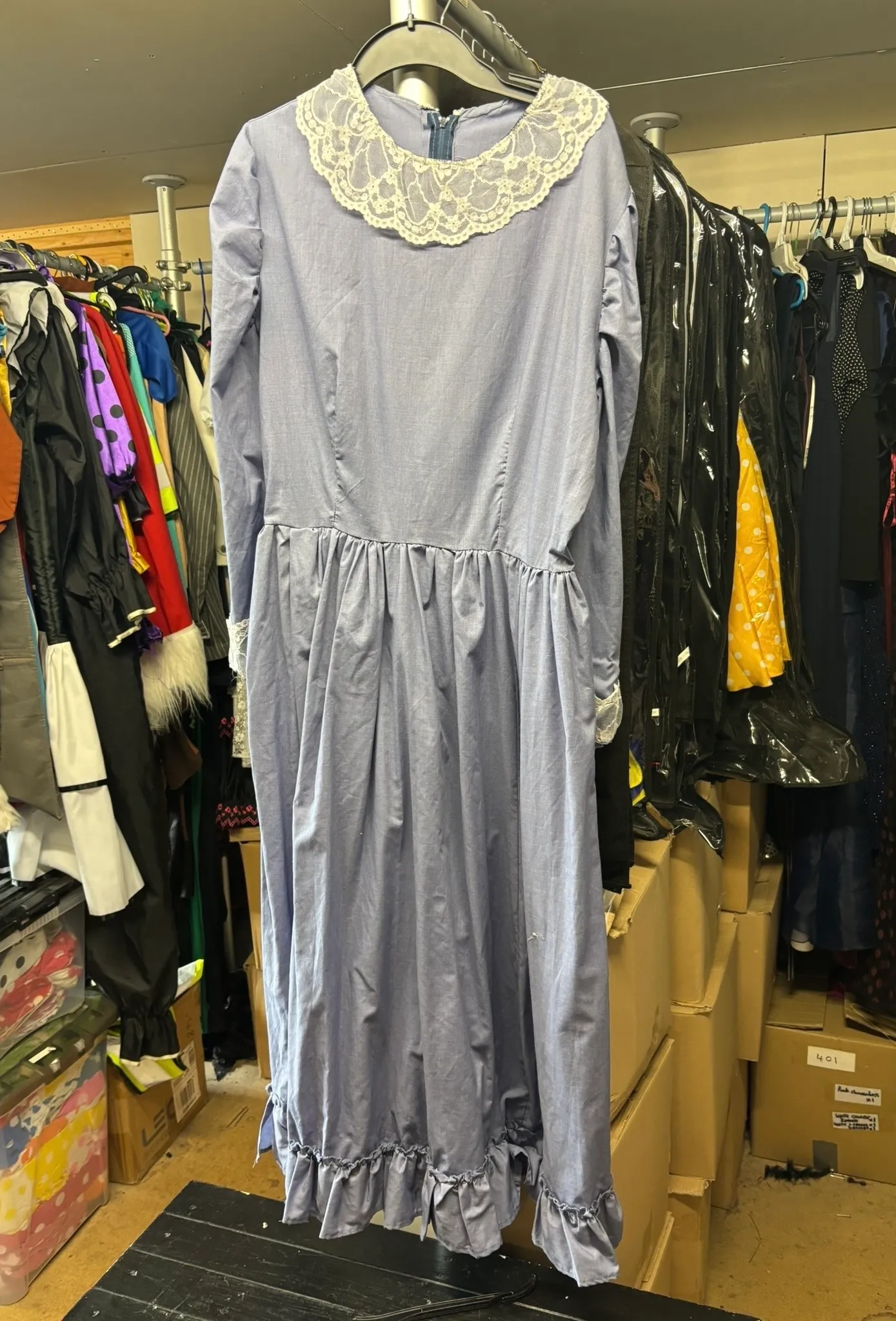 Dress- Grey/Blue and lace
