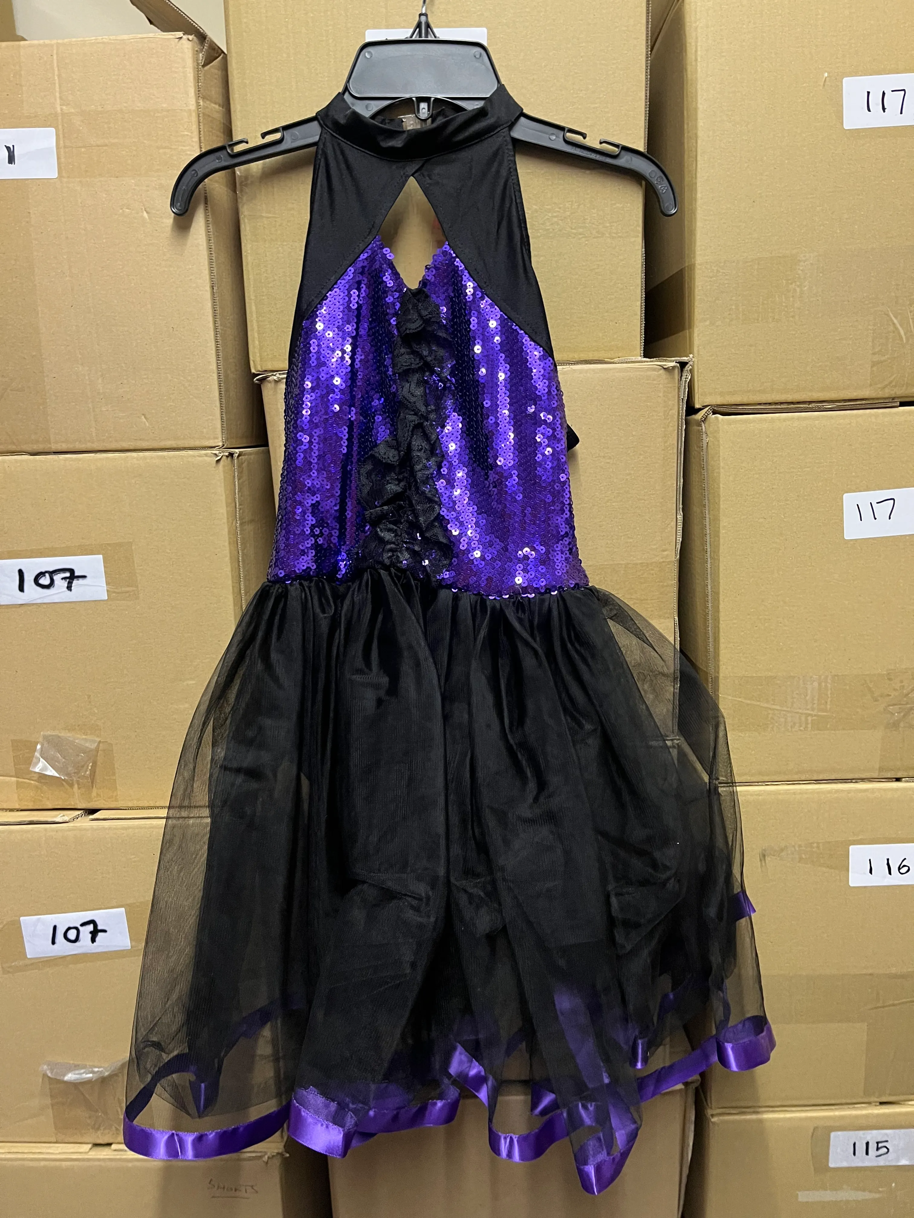 Tutu- Black and purple sequin