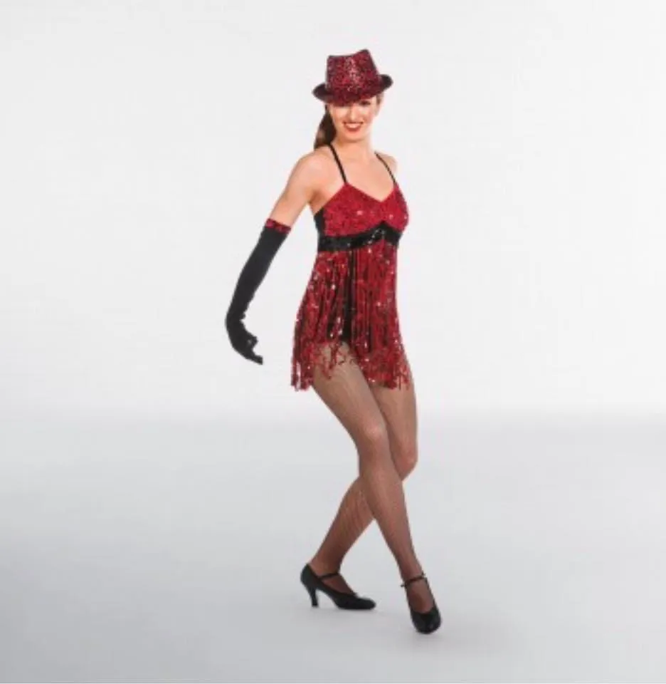 fringe leotard - Red and Black Fringe