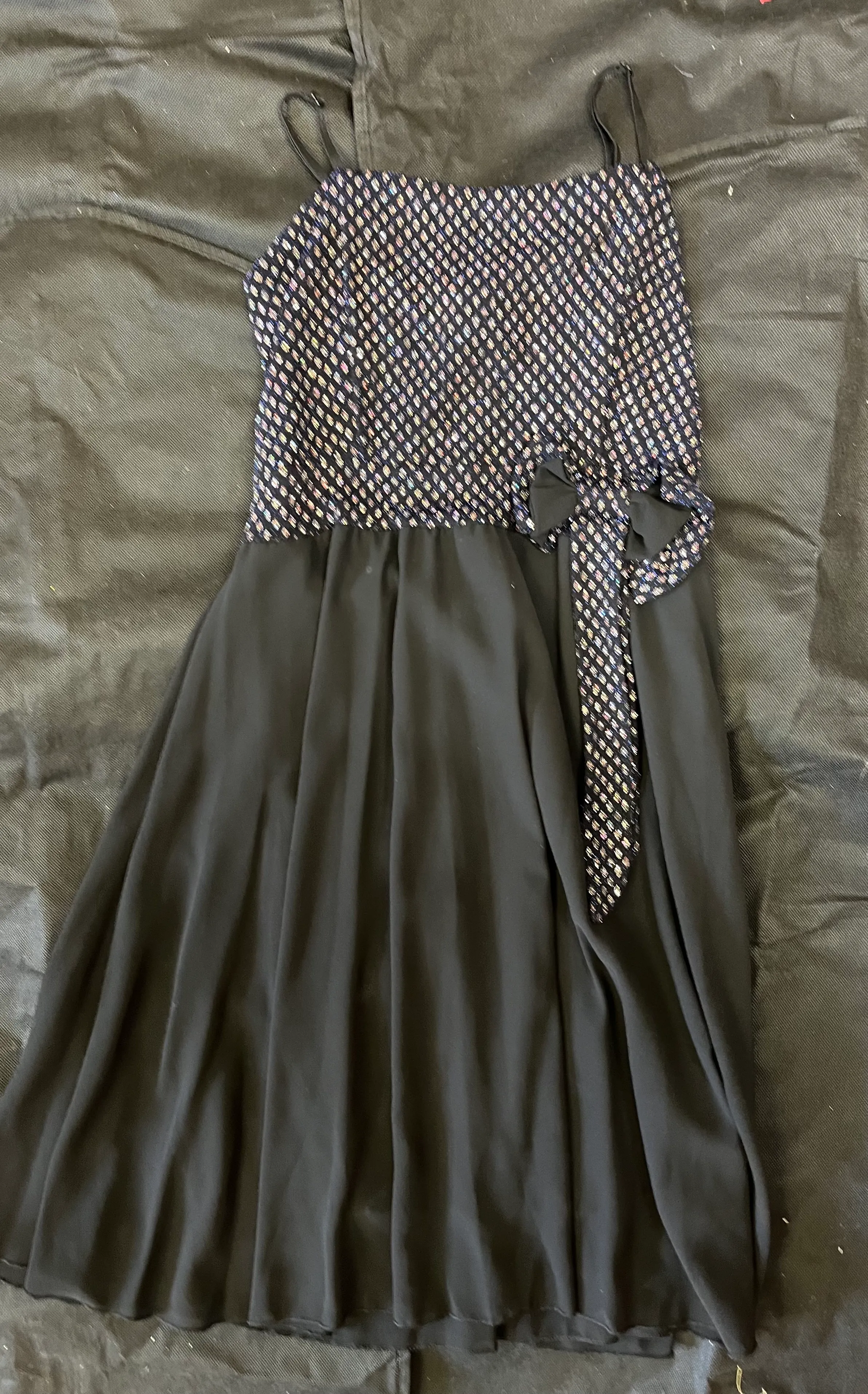 Dress- Black glitter and bow