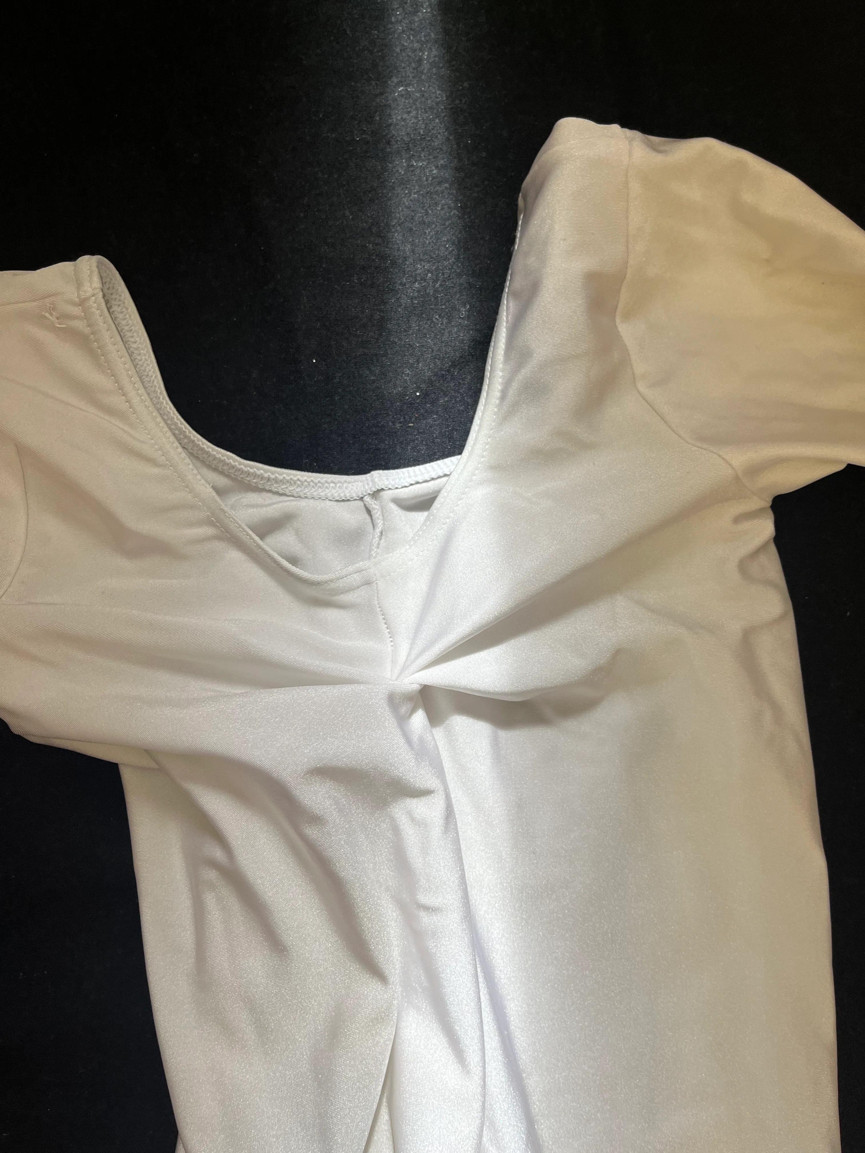 Catsuit- White low neck