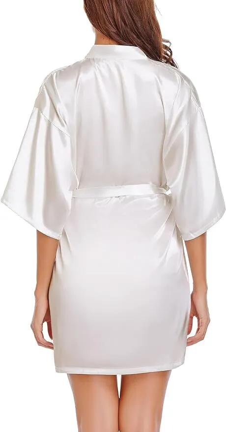 Pyjamas- White/Cream satin dressing gown