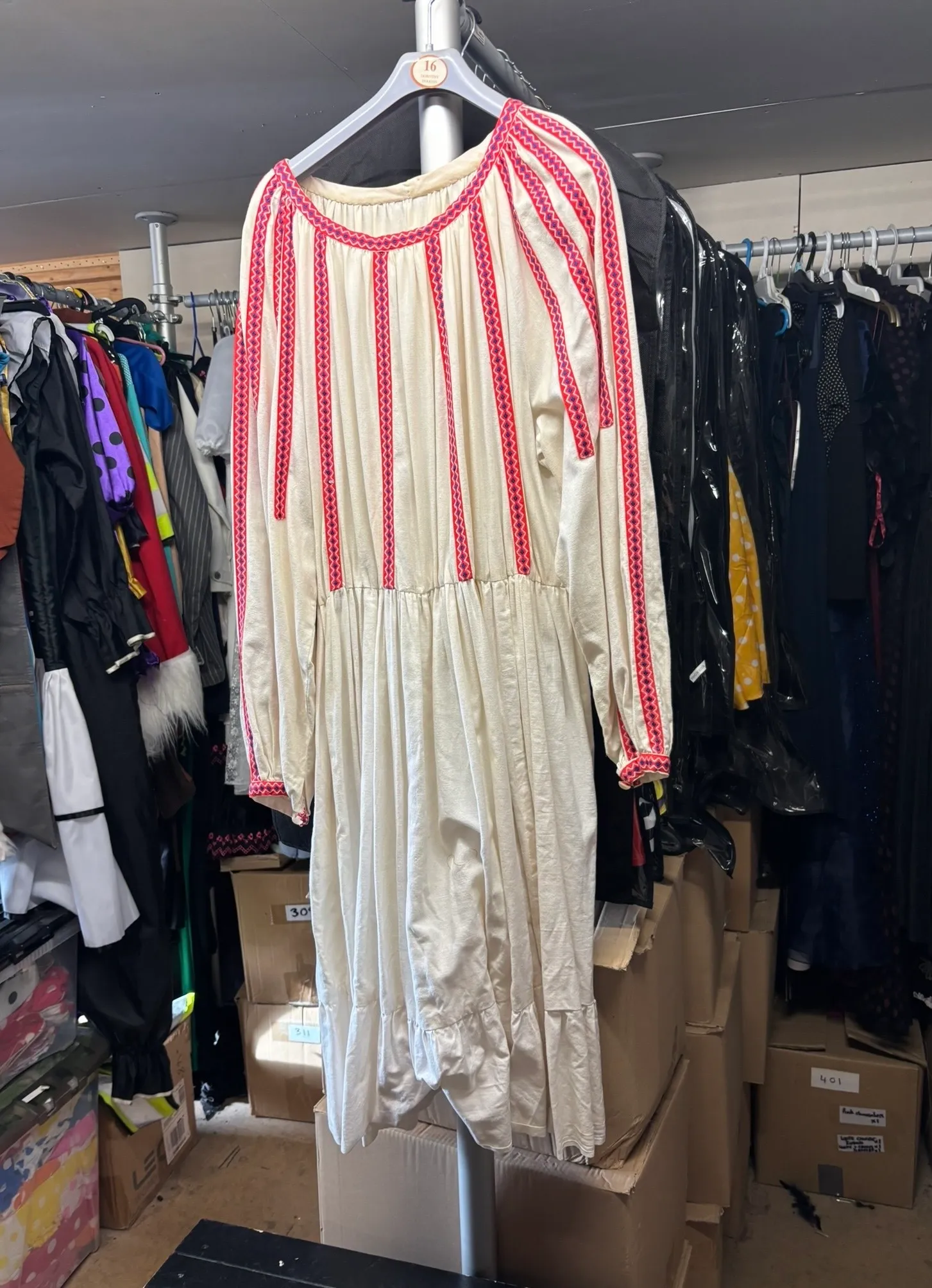 Dress- Red and cream design