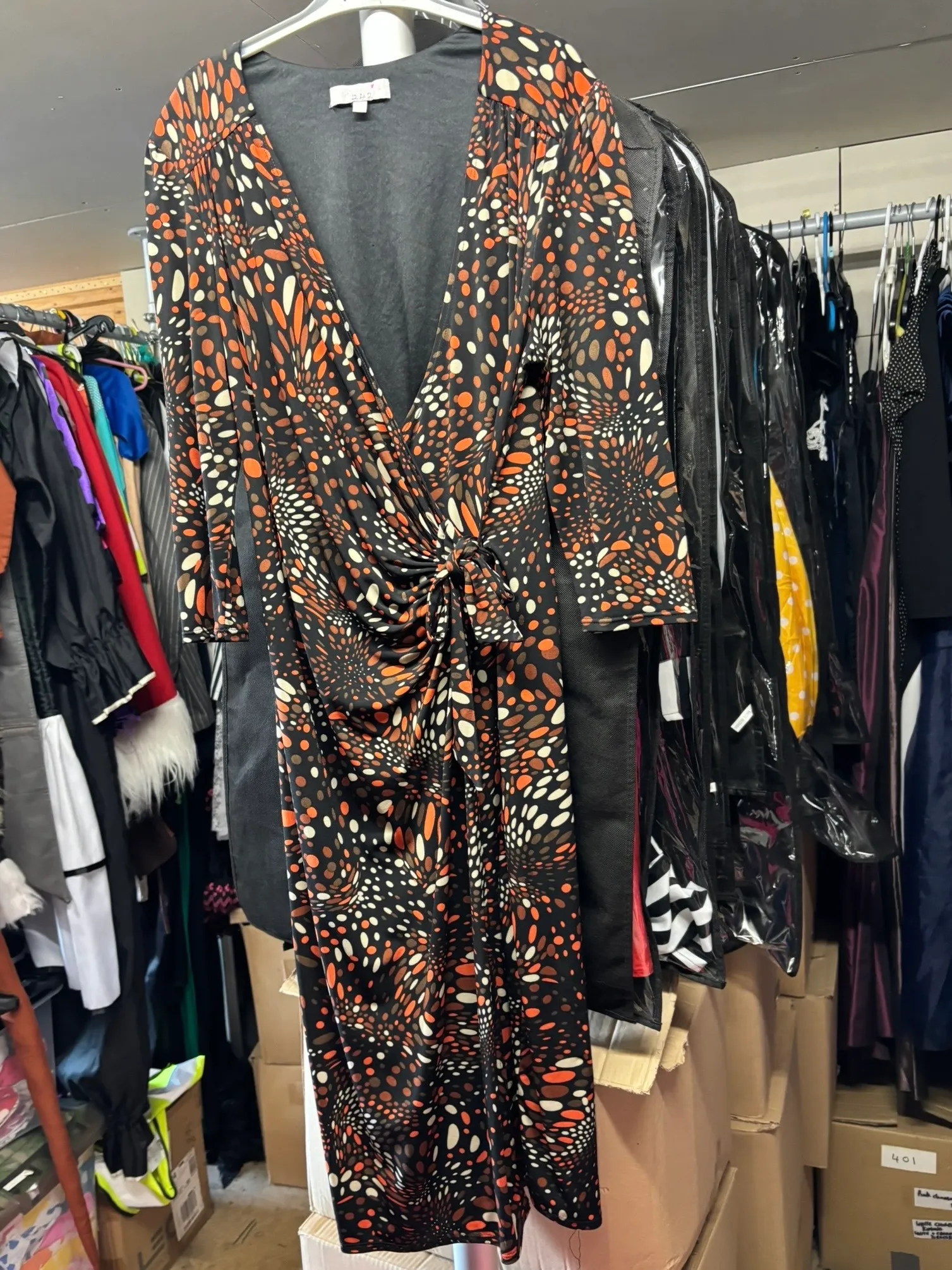 Dress- Orange and black pattred