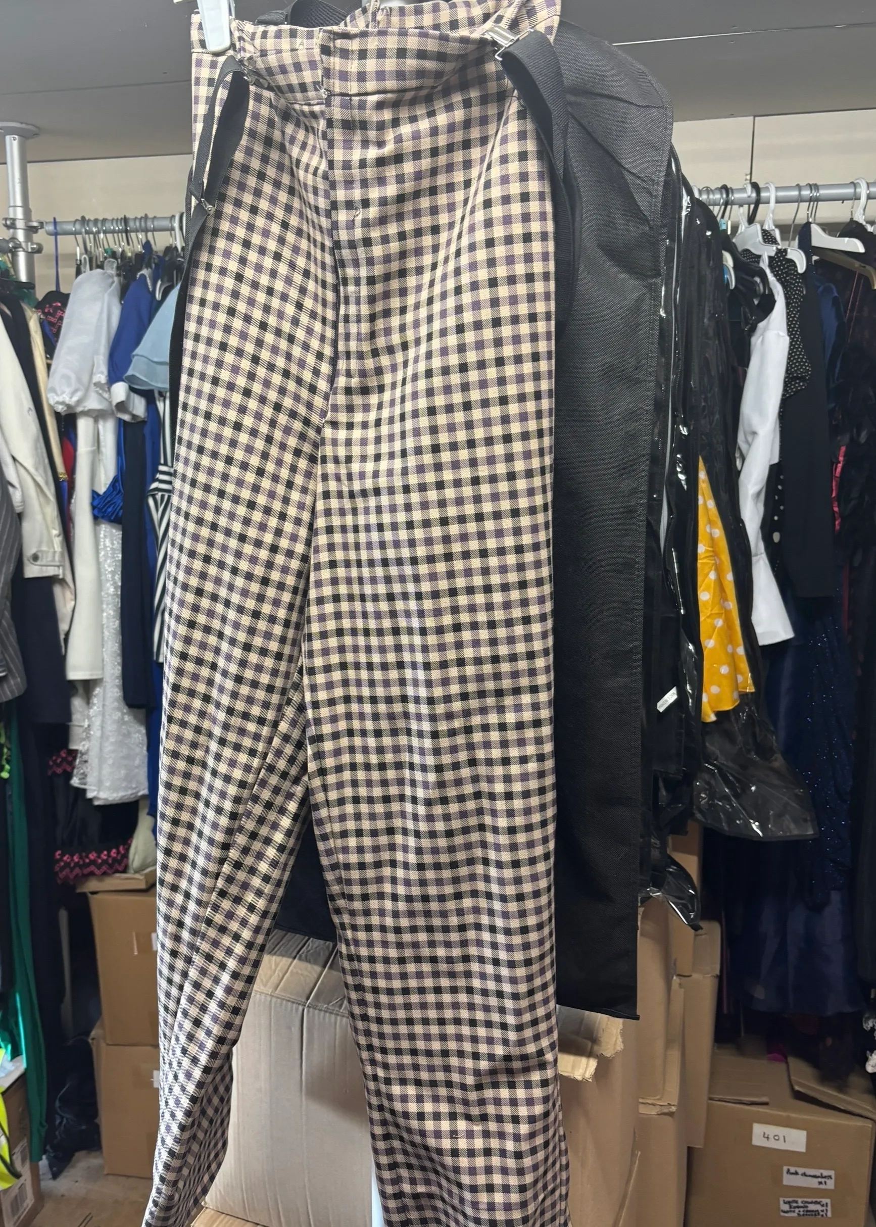 Trousers- Check with Braces