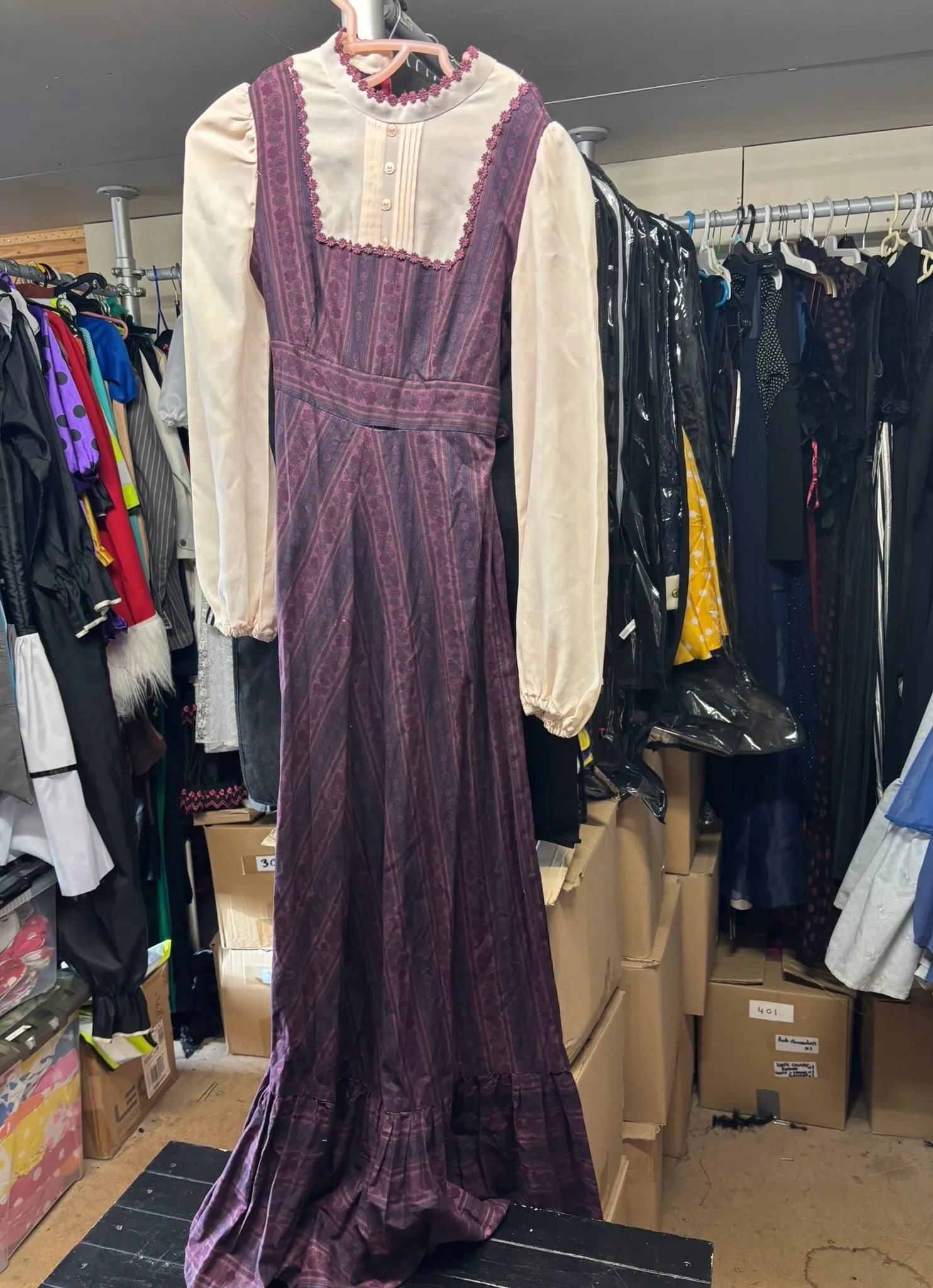 Dress- Dark purple and white design