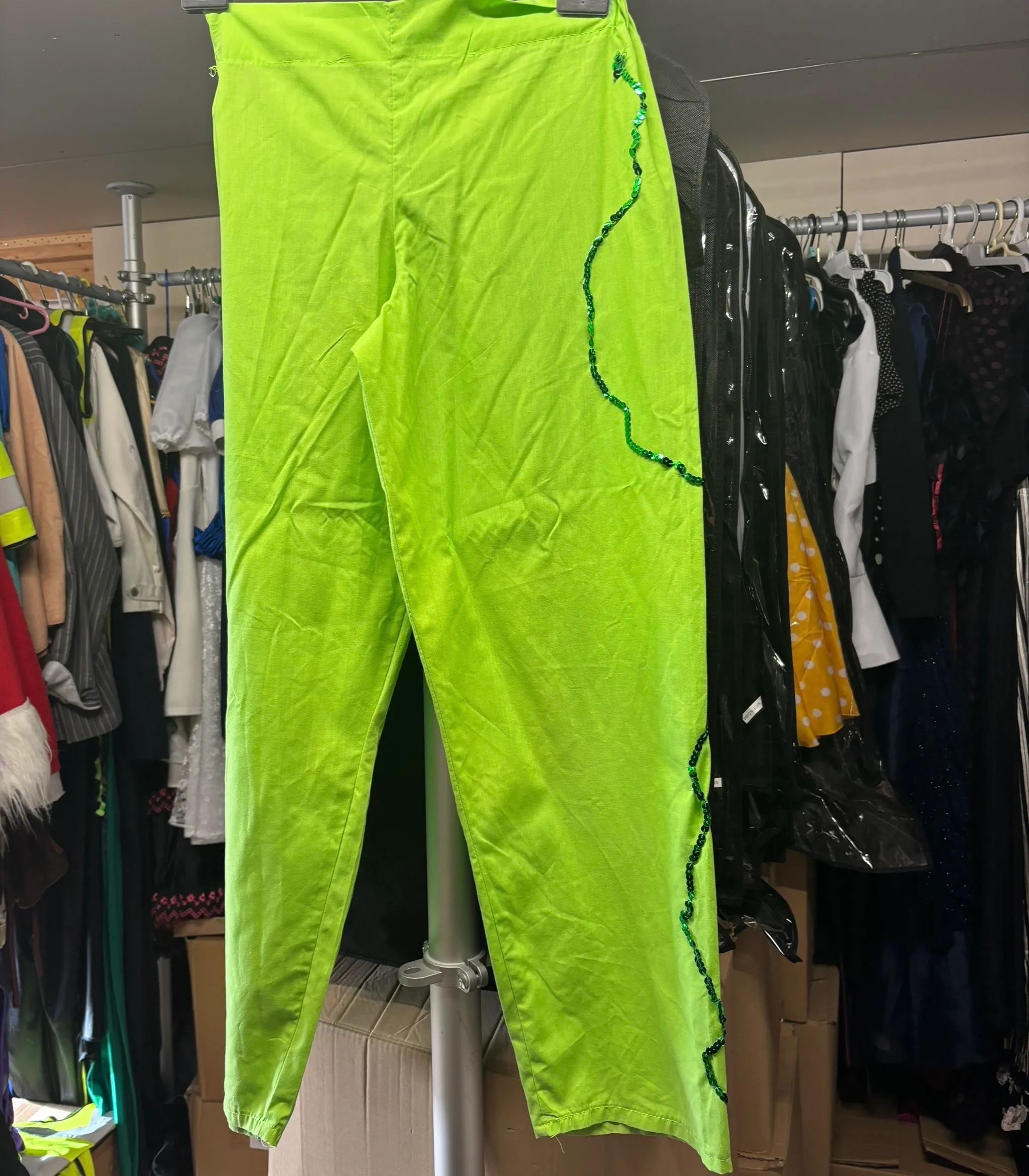 Trousers- Green with Sequin