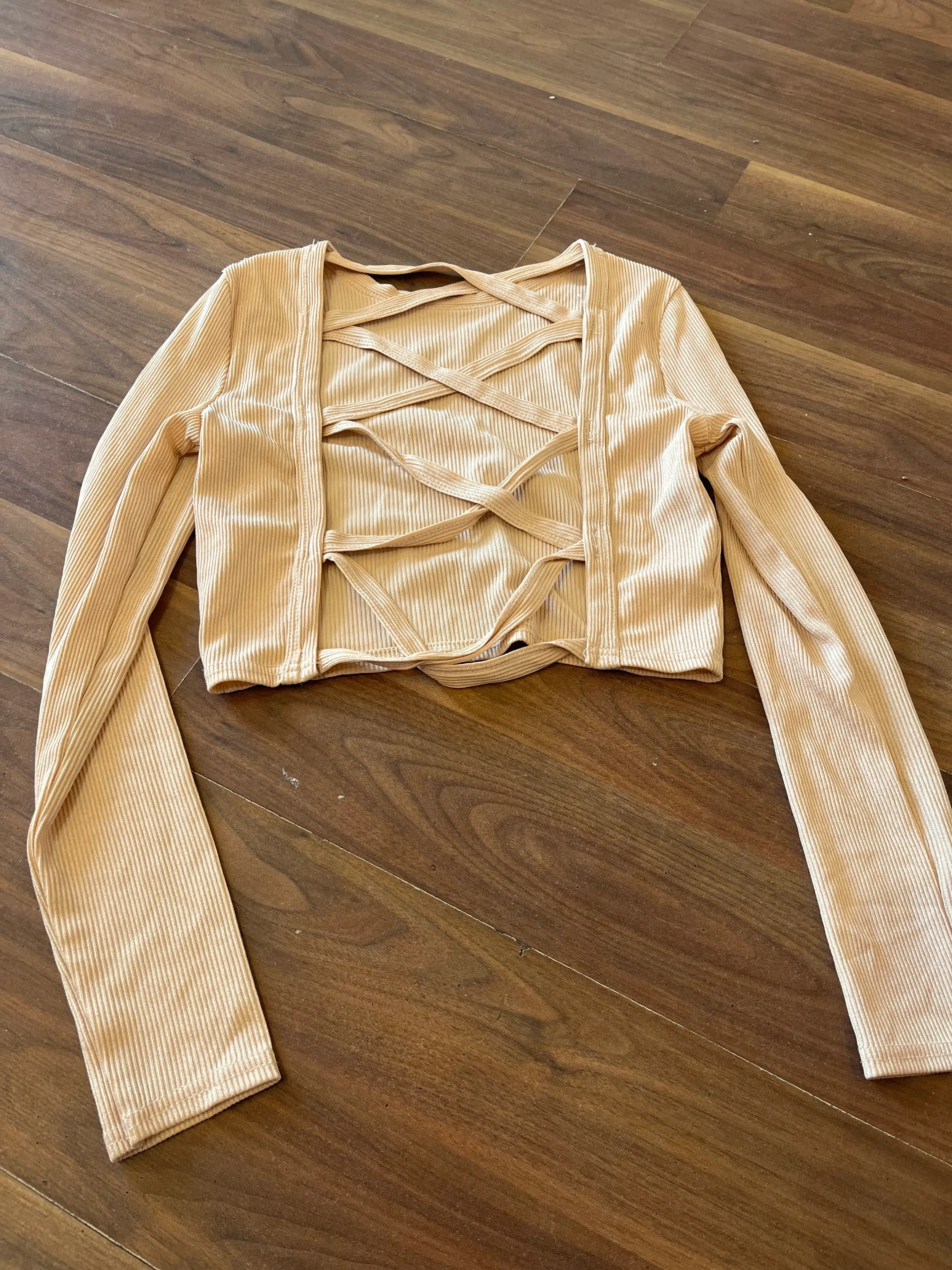 Top- Coral shimmery cross back