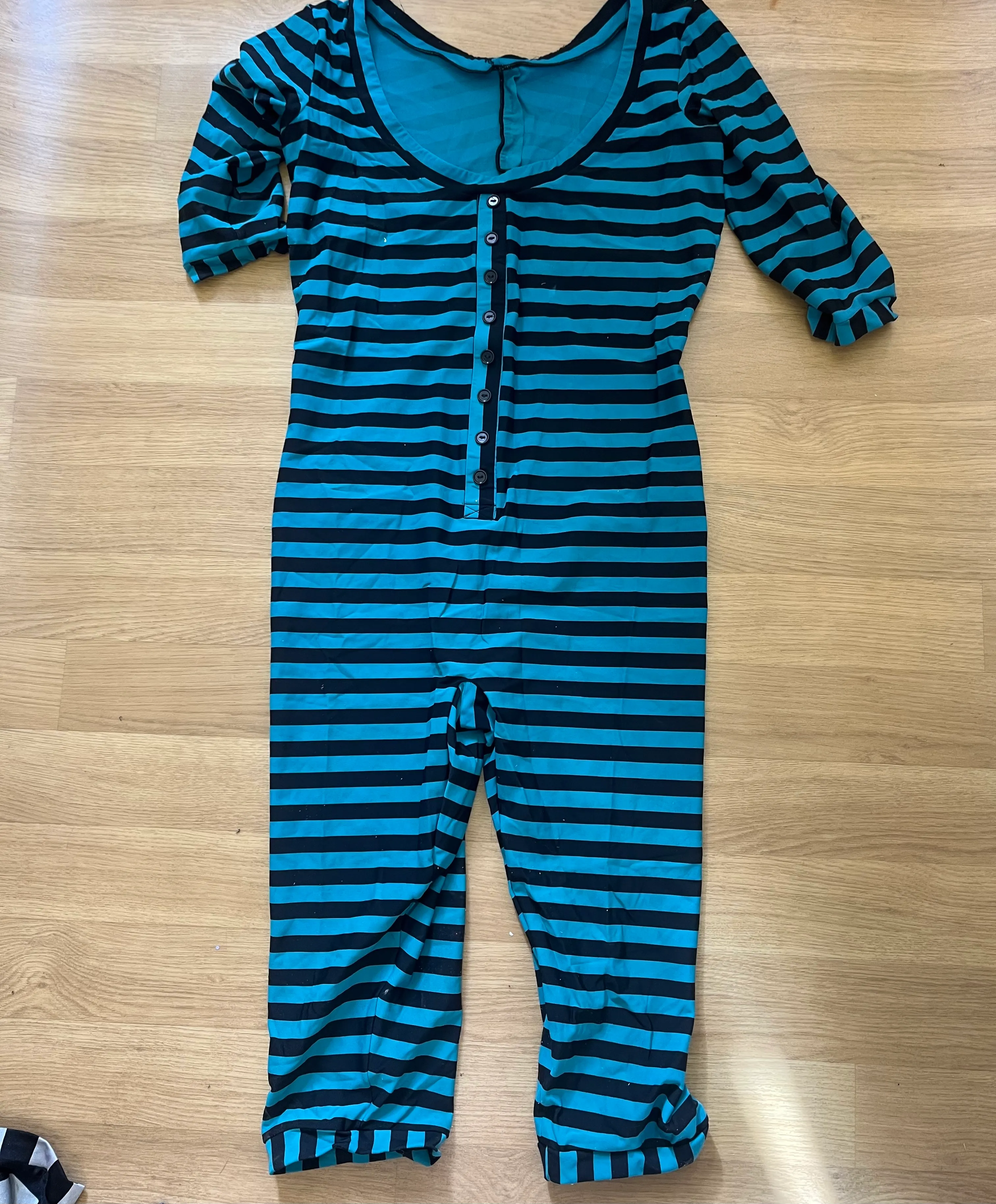 Catsuit/Unitard- Victorian Male Bathing suit Turquoise