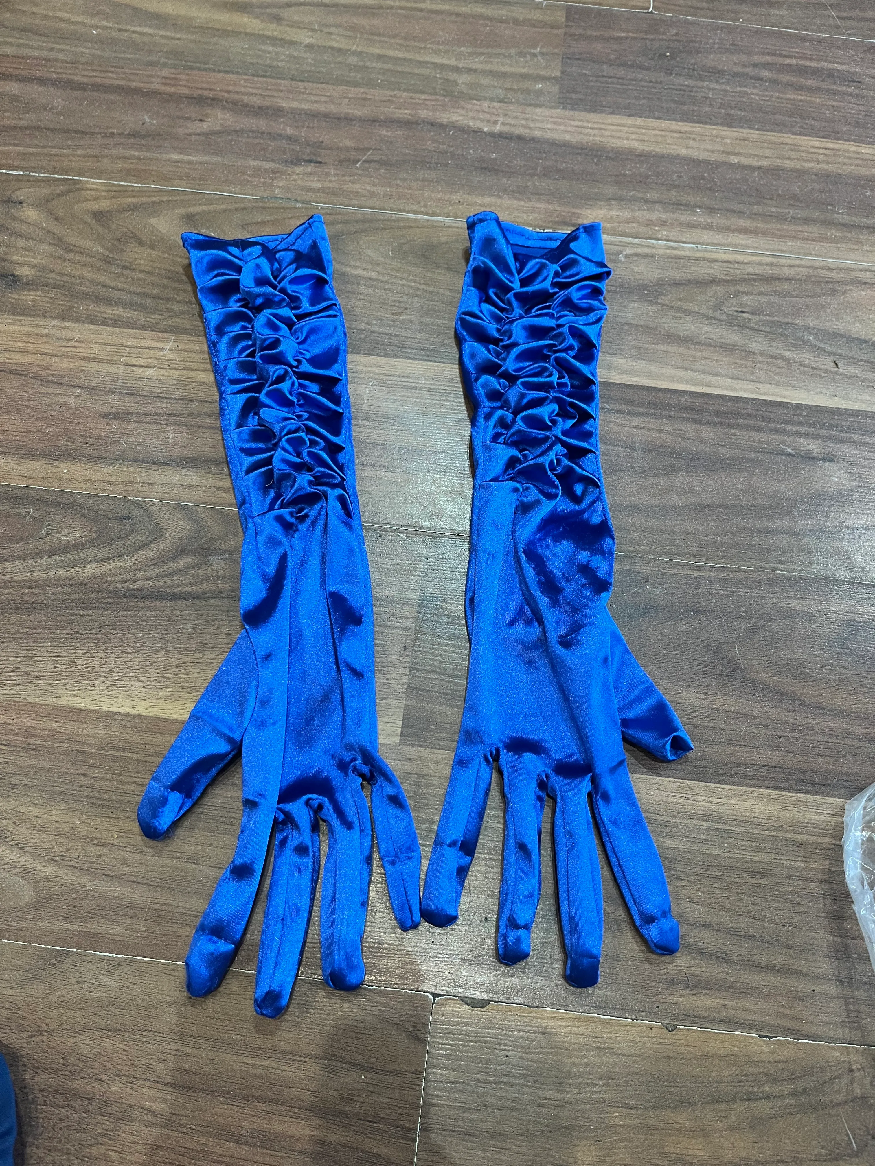 Gloves- Royal Blue long ruched