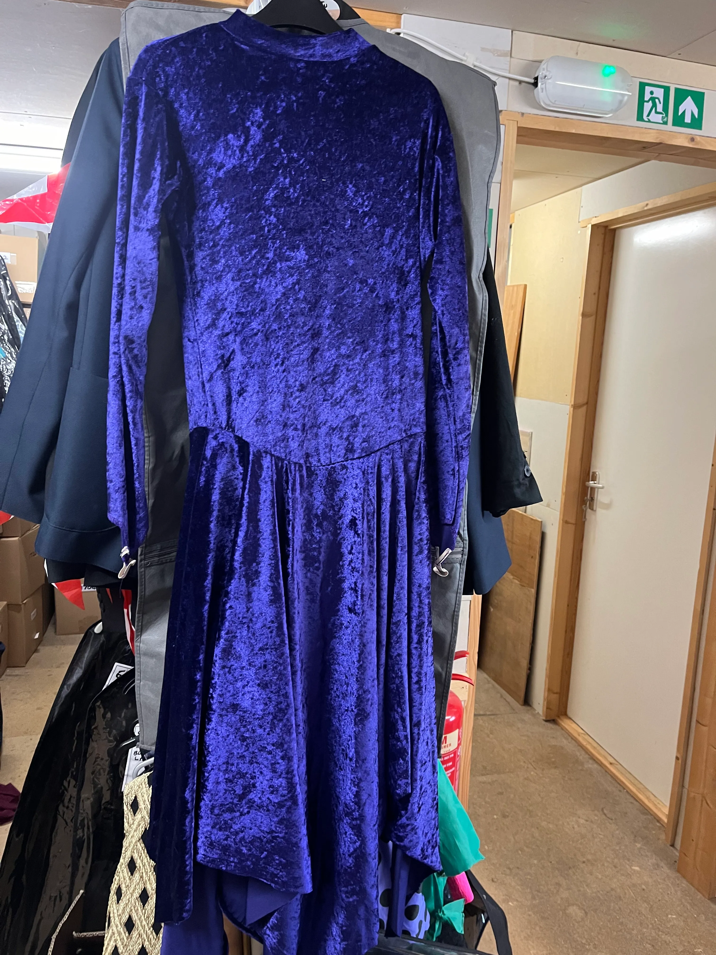 Skirted leotard- Purple velour long sleeve