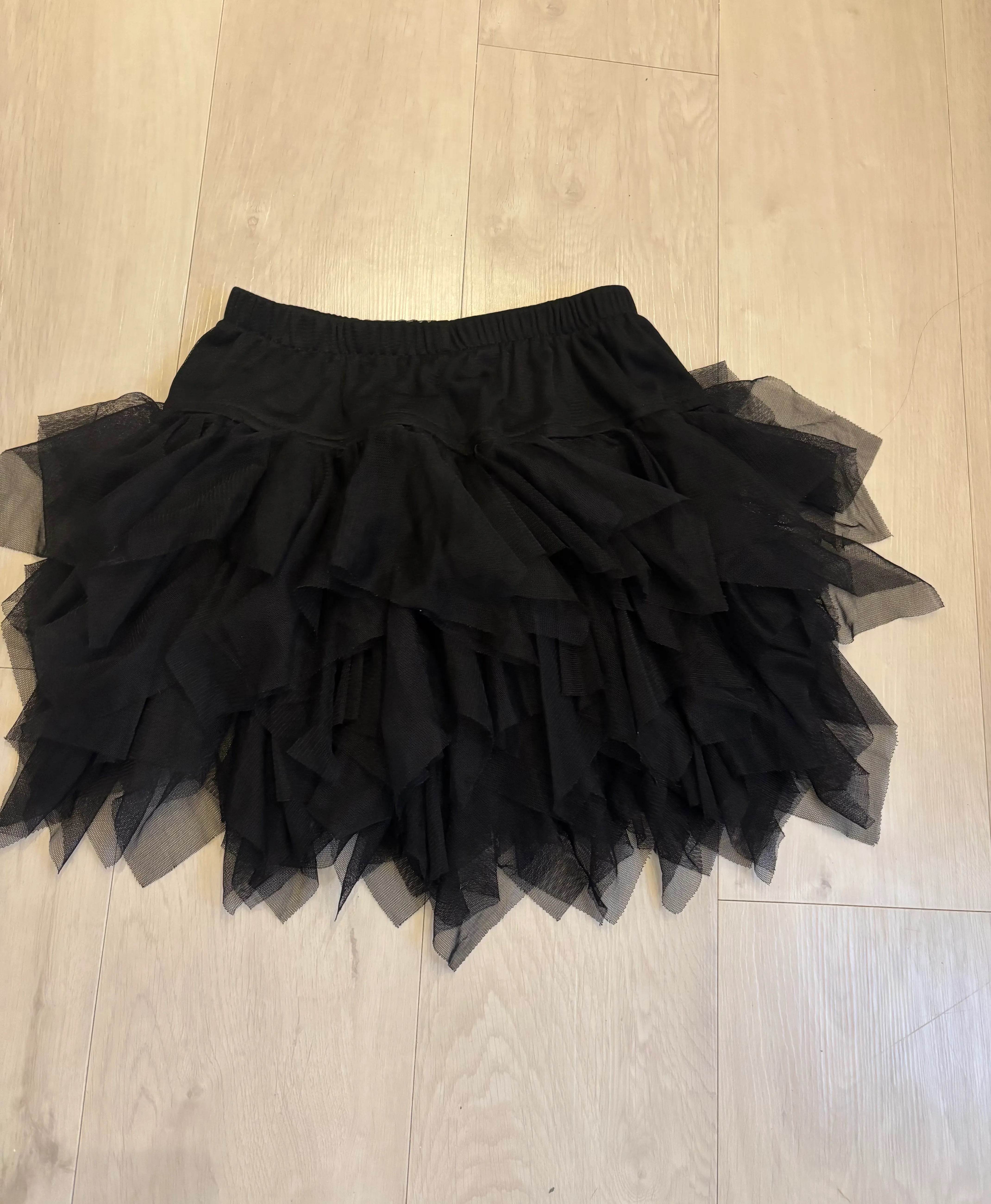 Skirt- Black Frill Chiffon