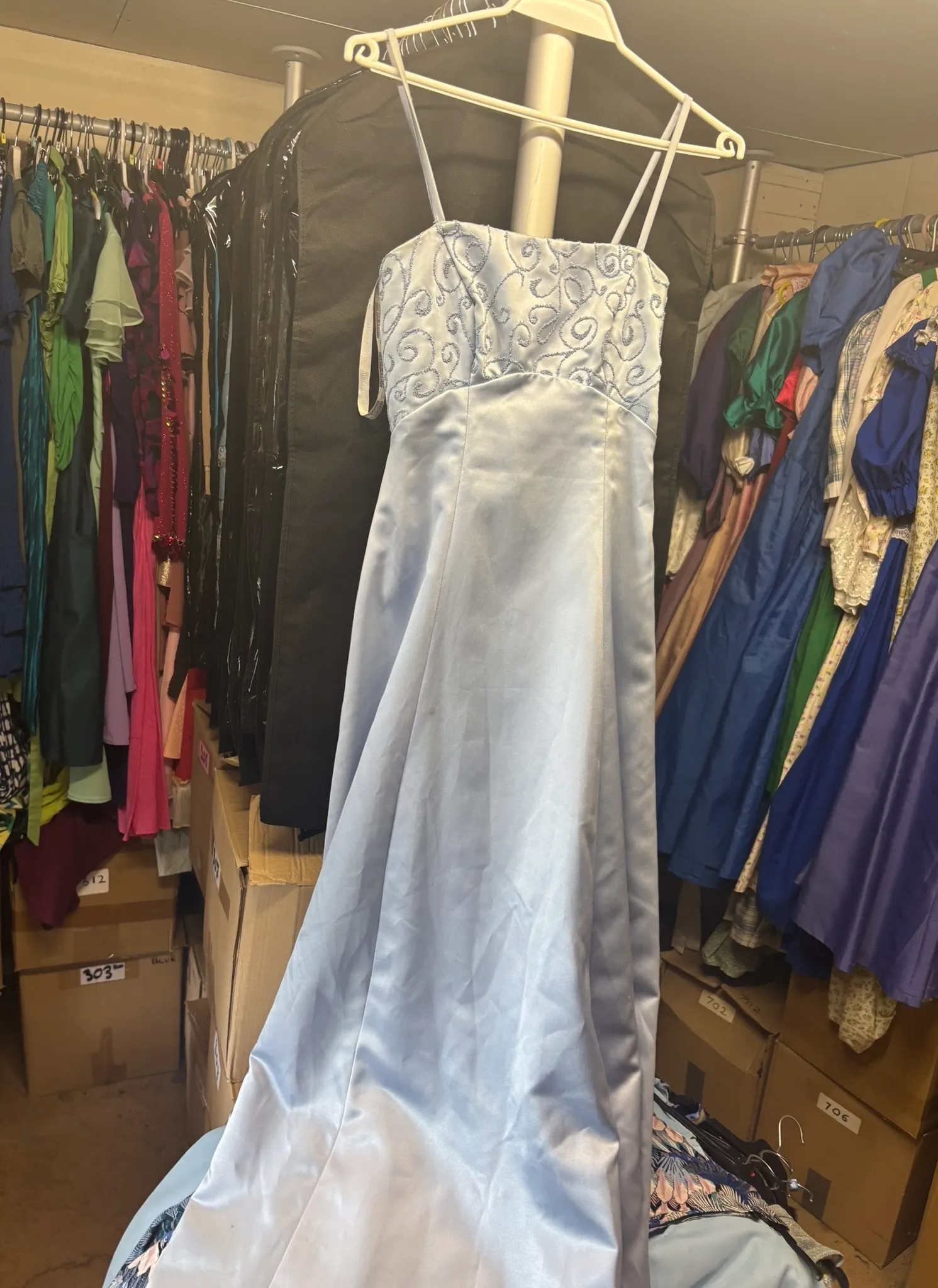Dress- Pale blue satin design