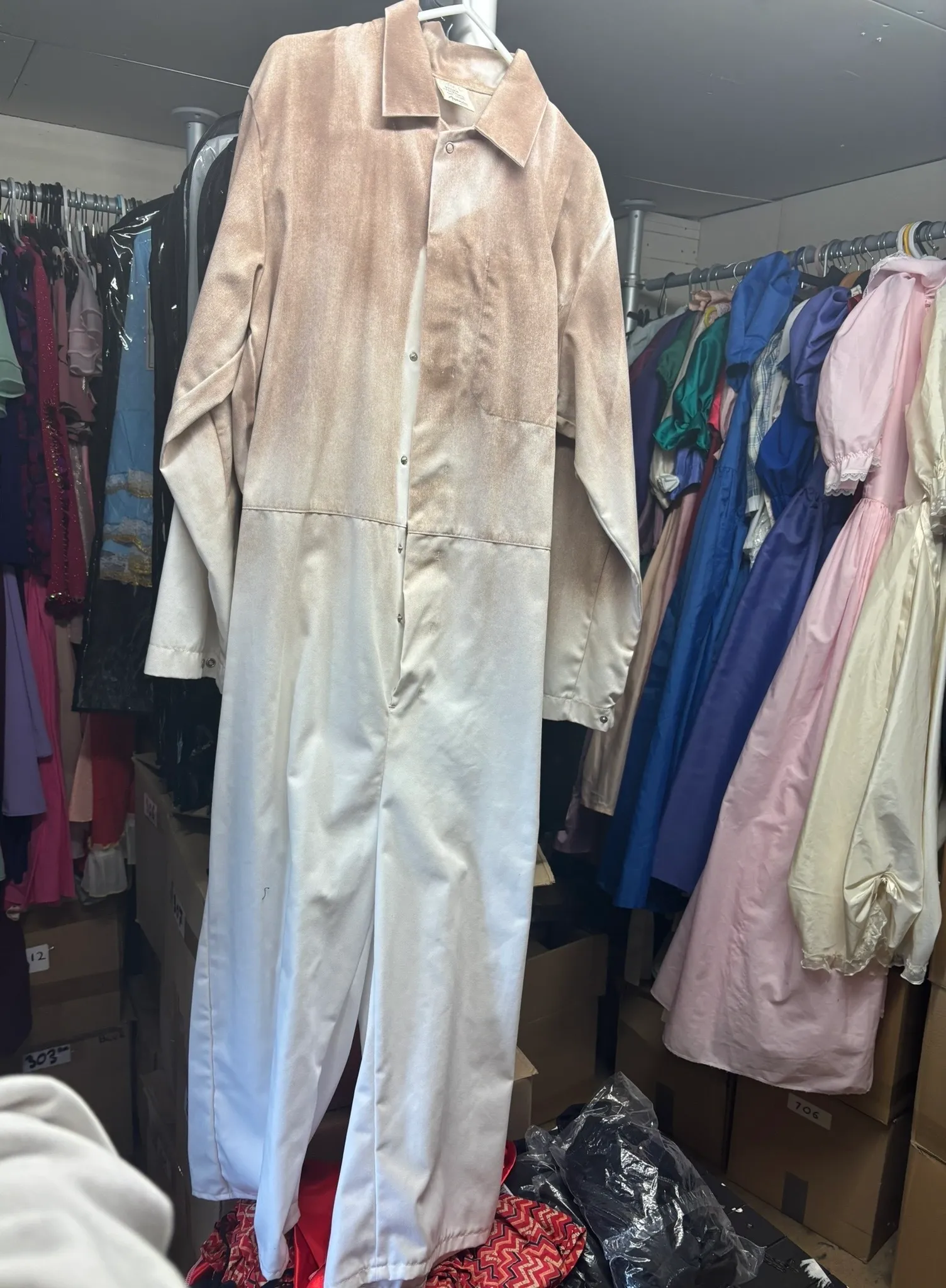 Jumpsuit- Brown and white design