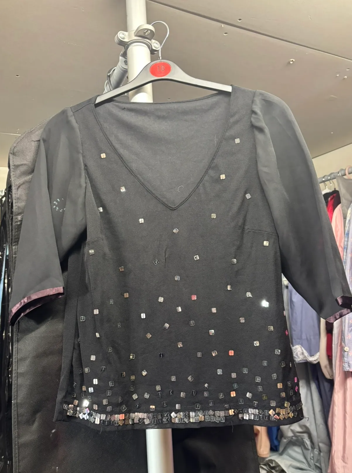 Top- Black Sequin