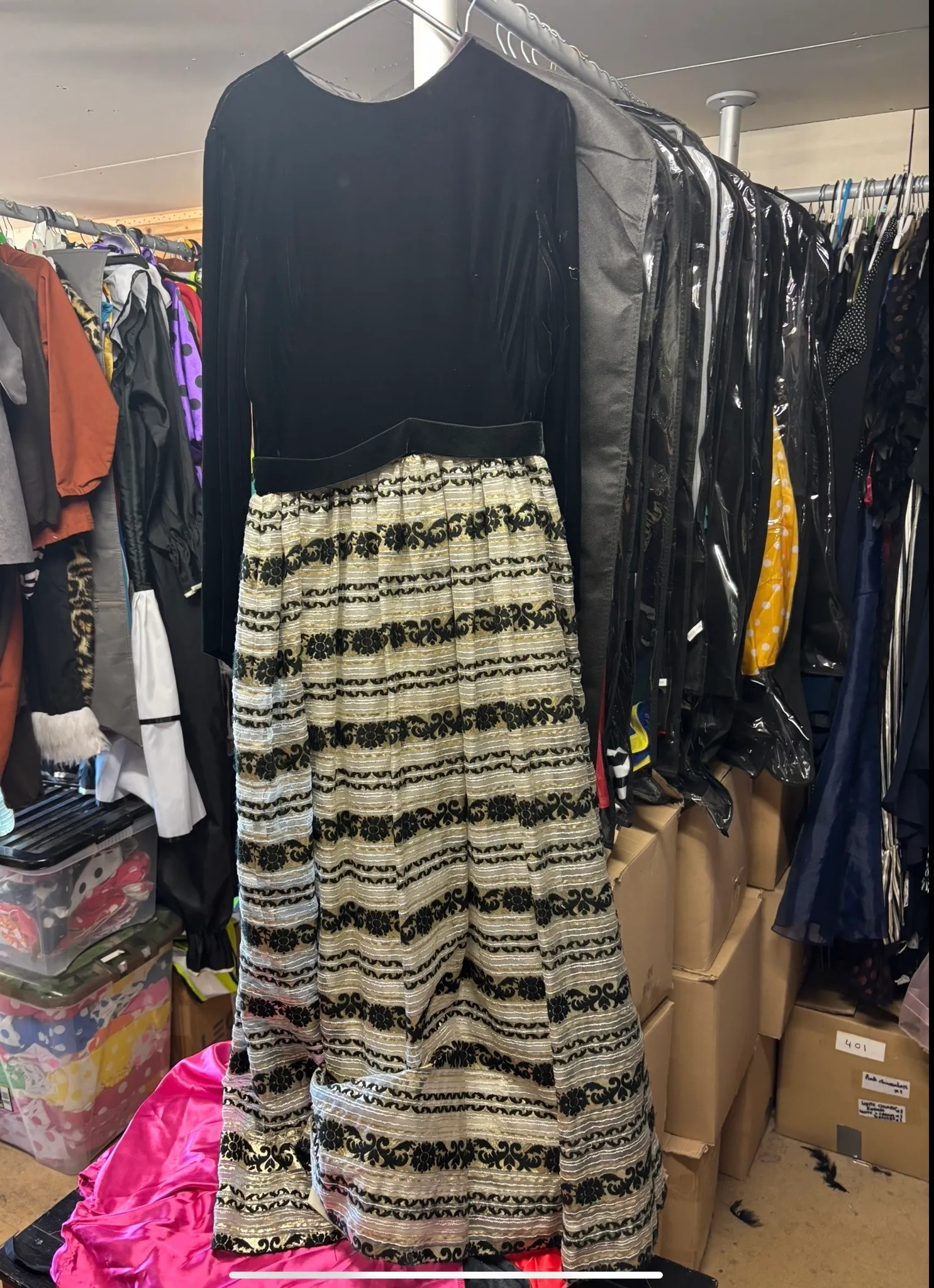 Dress- Black and beige patterned