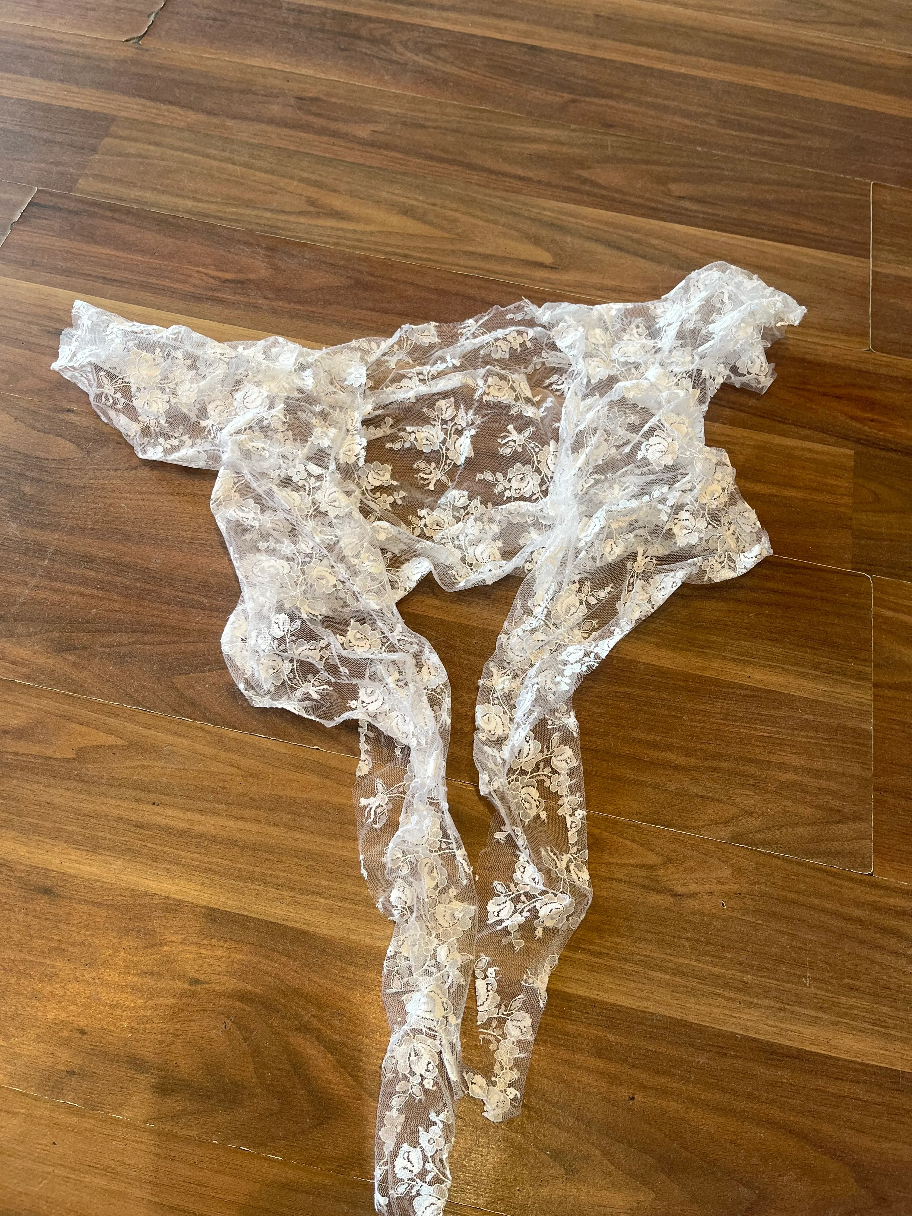 Mesh Jacket- White floral