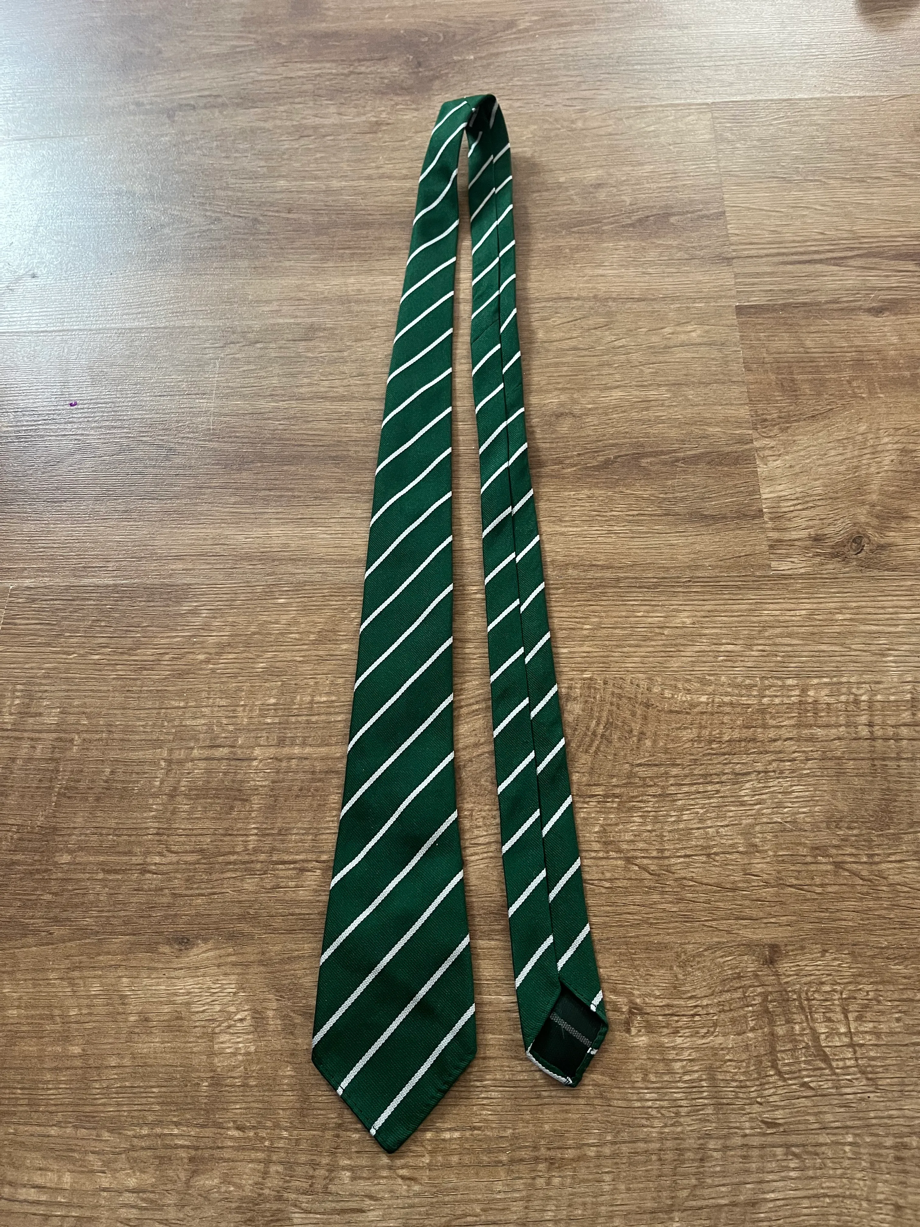 Tie- Green and white striped 