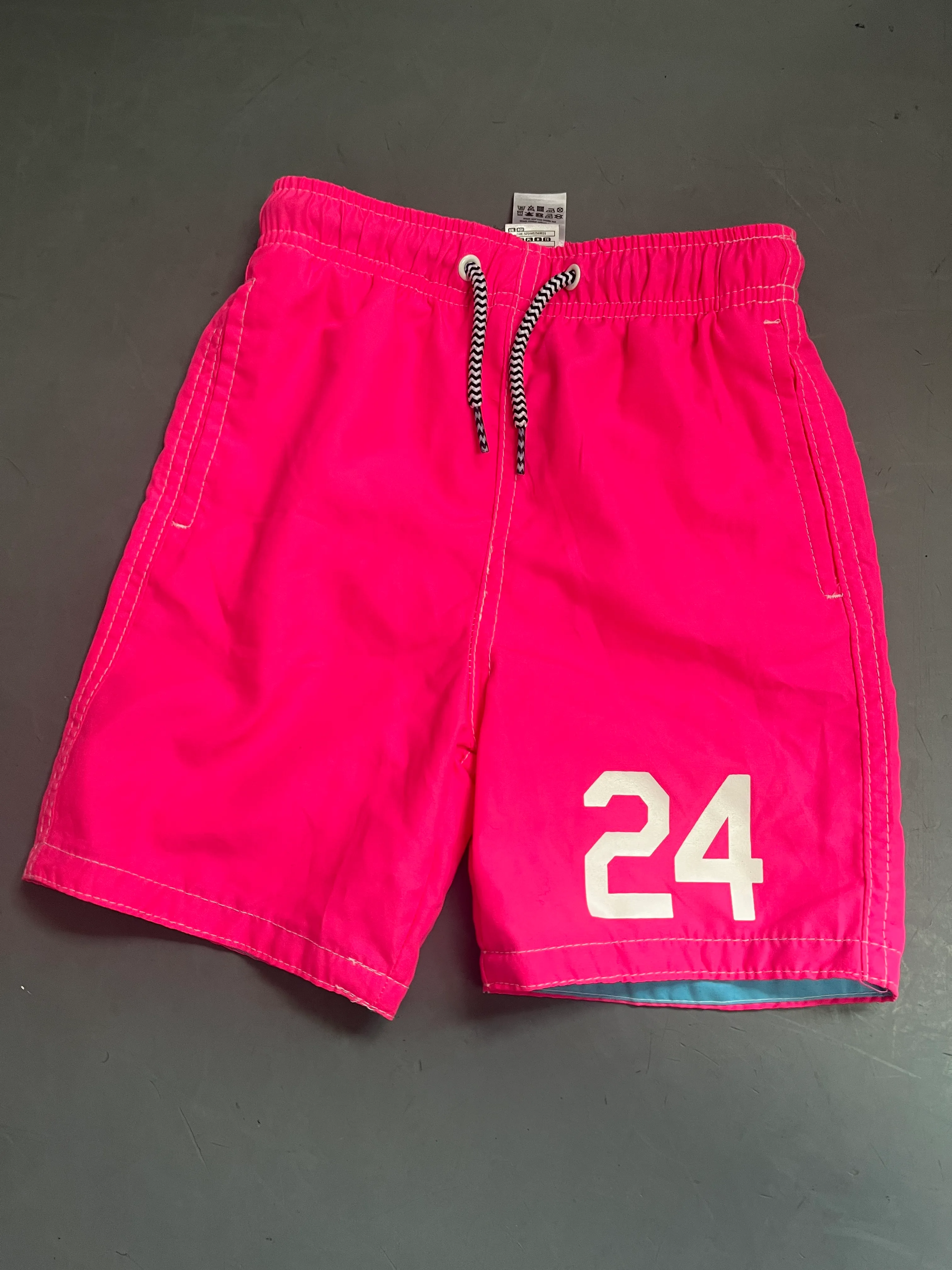 Shorts- Neon pink, light blue and neon orange