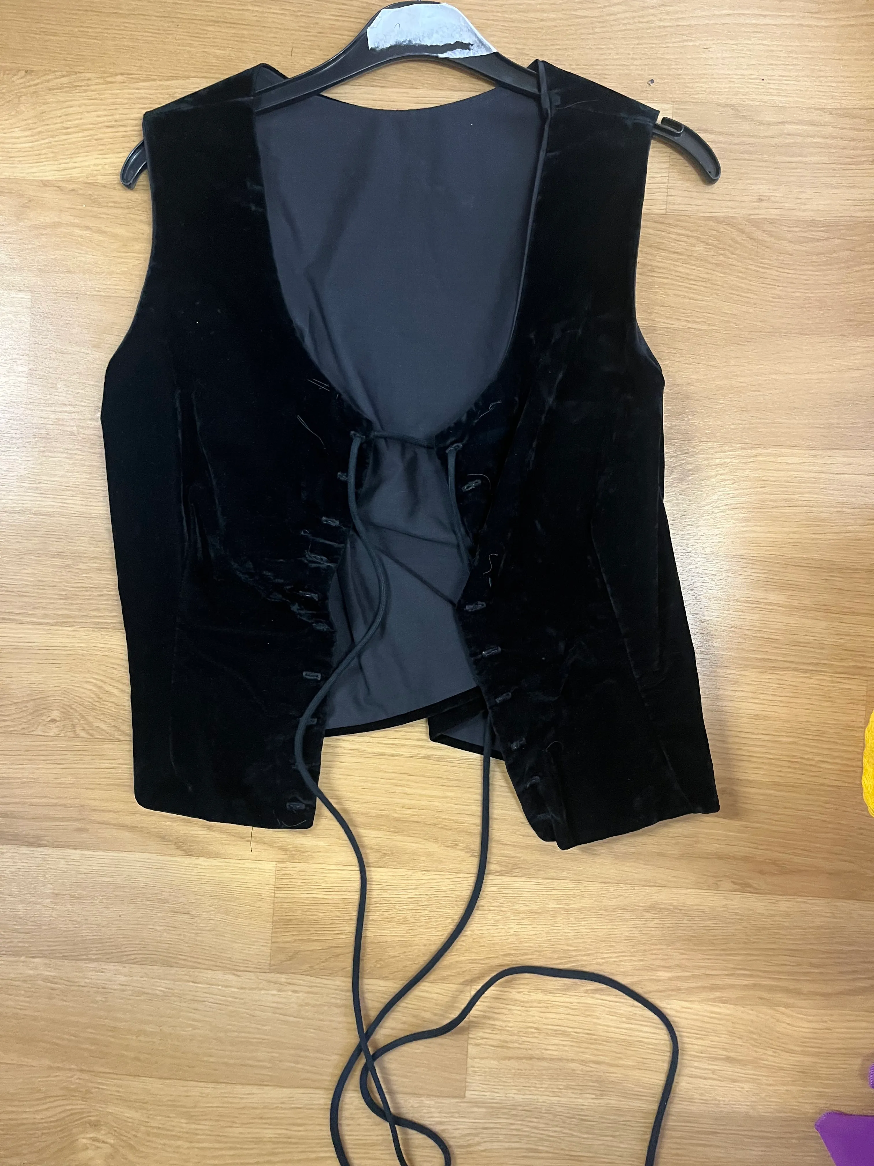 Waistcoat- Black velvet lace up