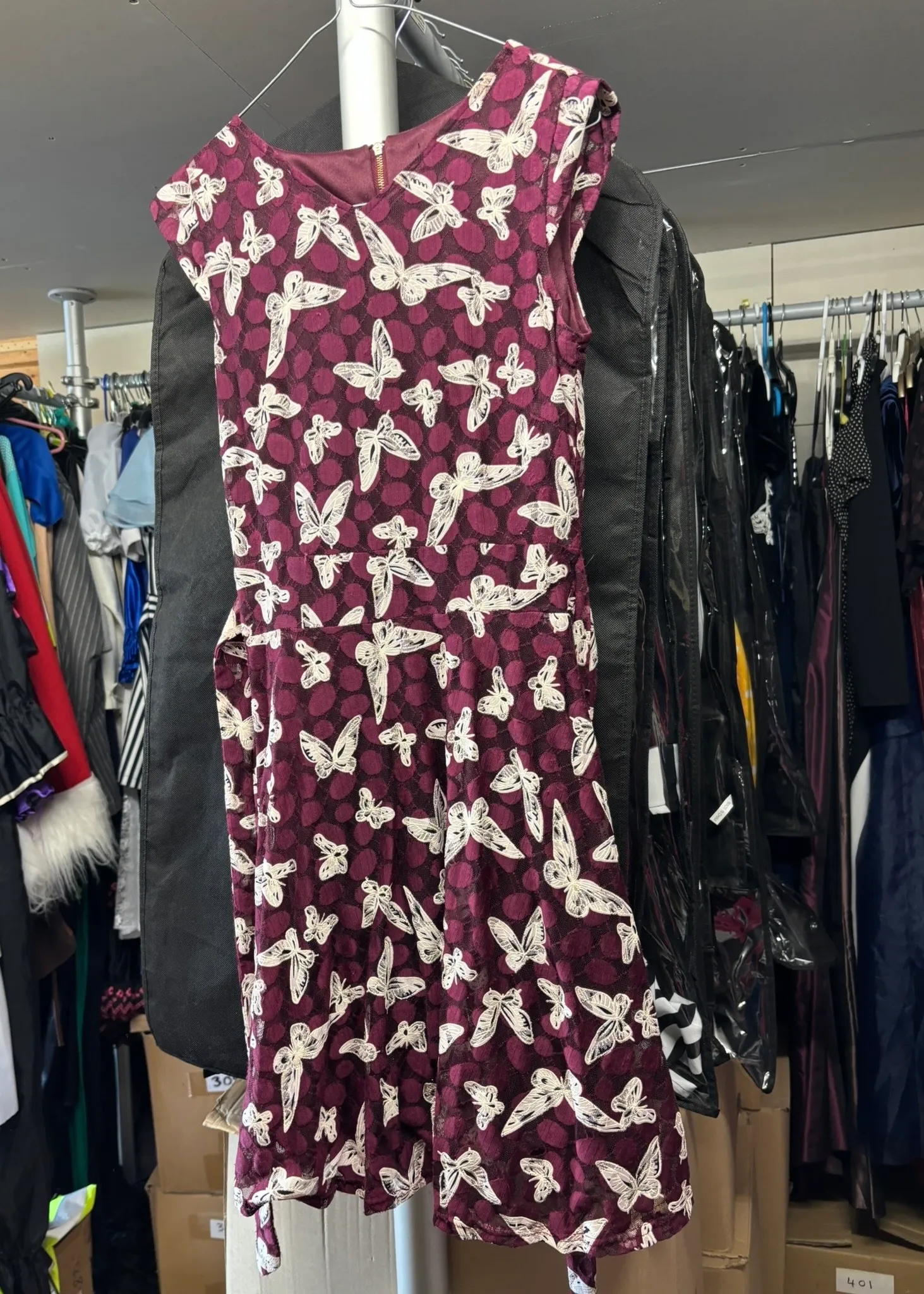 Dress- Red butterfly design