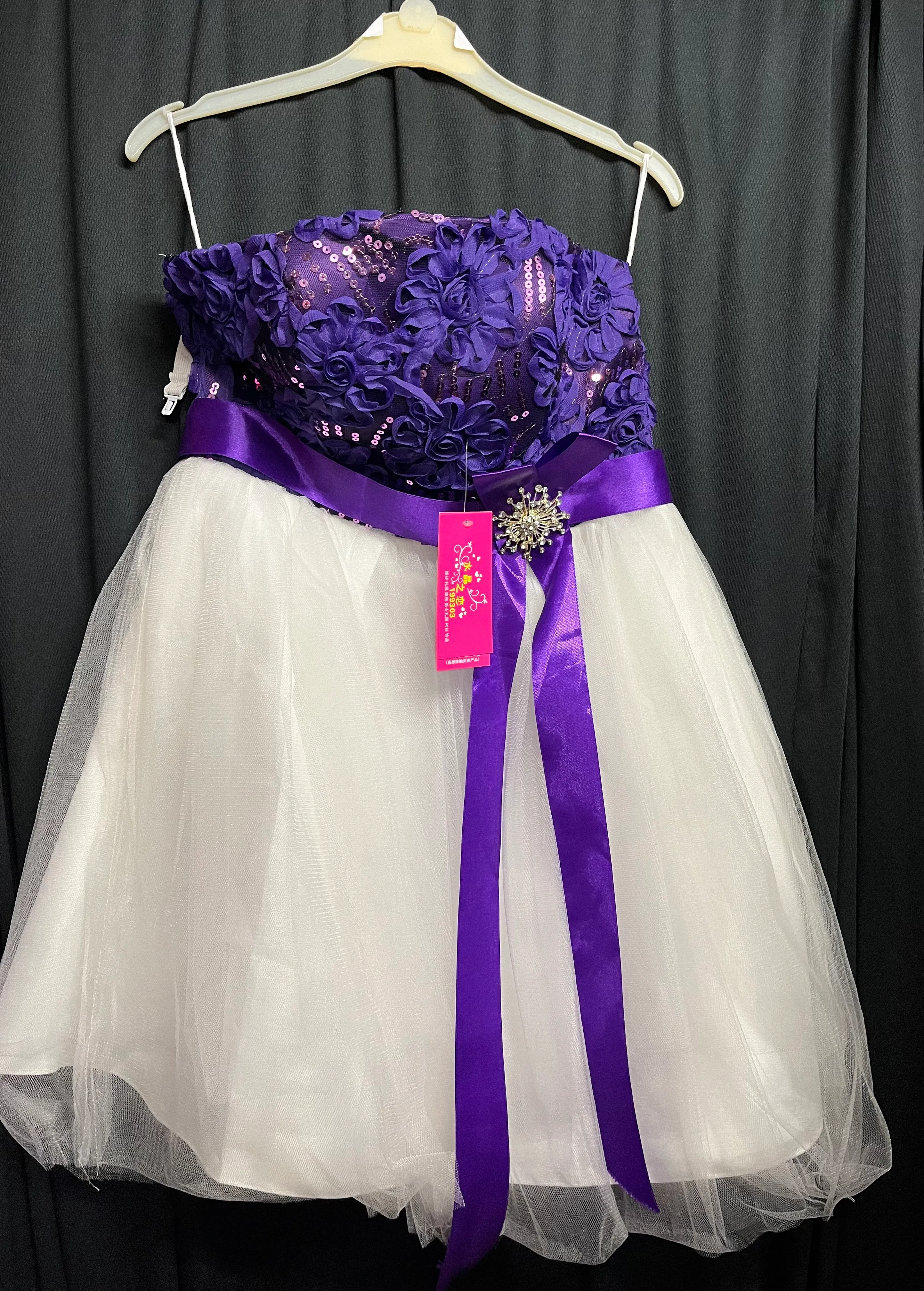 Dress- Purple and white net