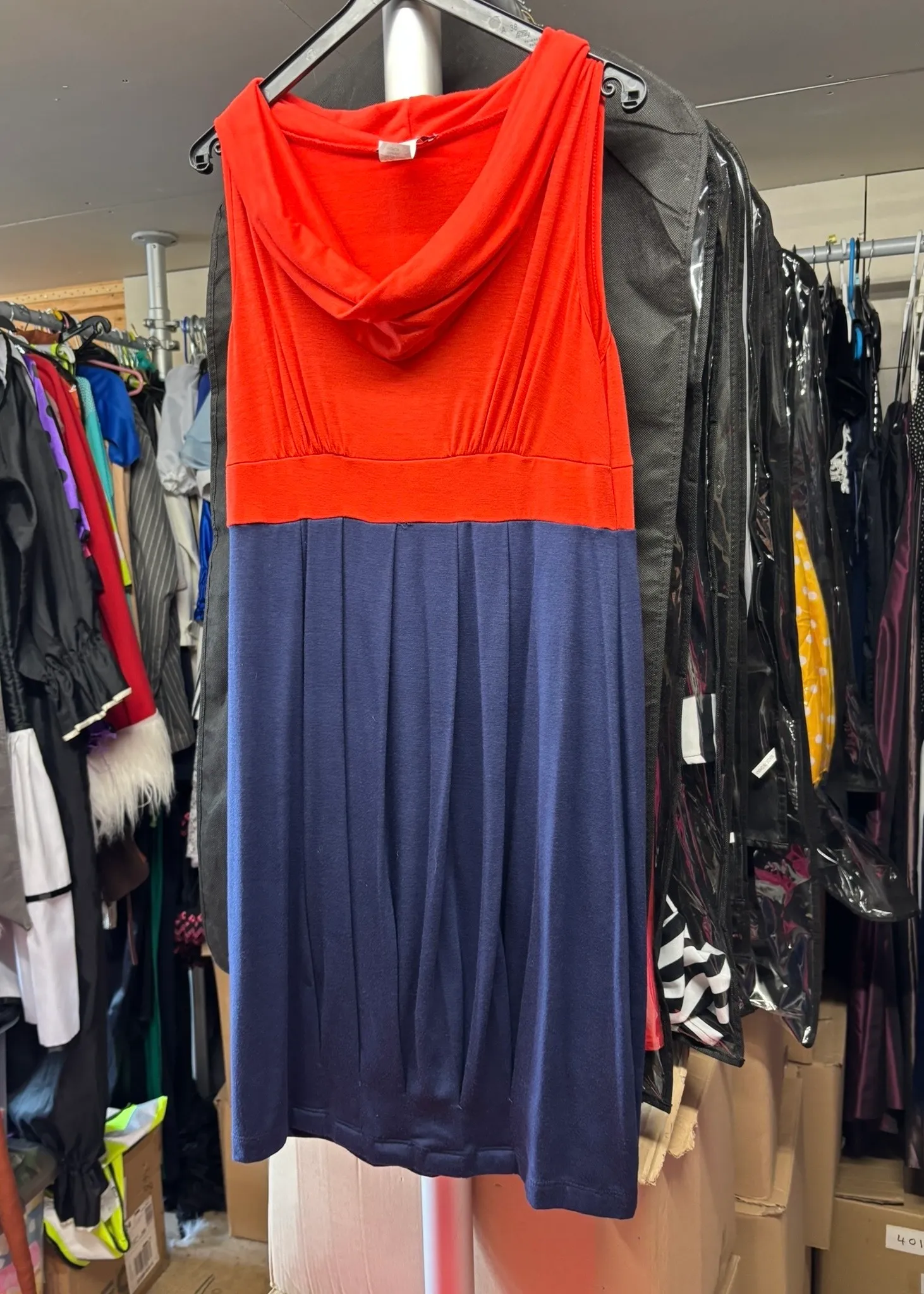 Dress- Navy and Red design