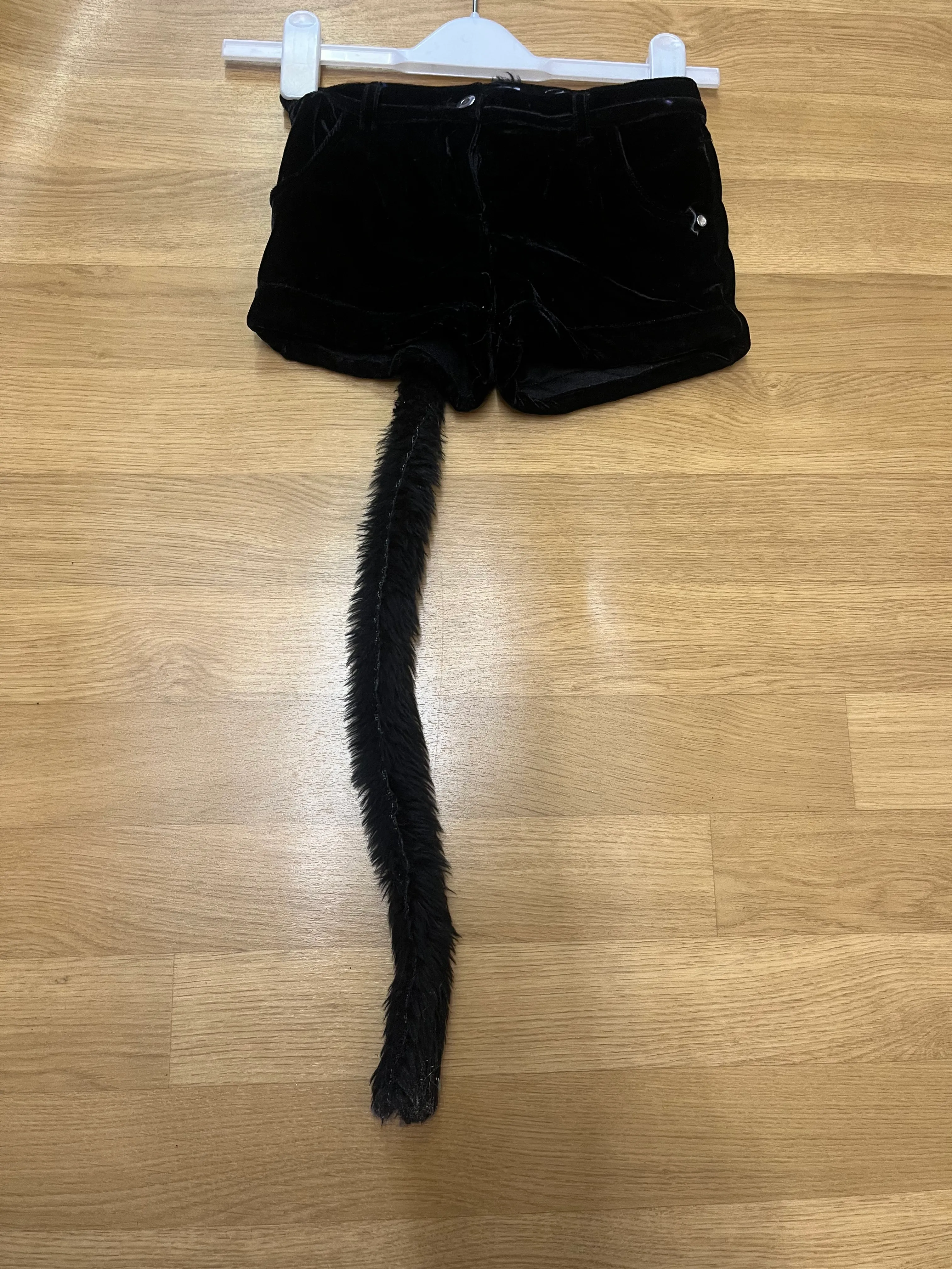 Character Shorts- Black velour with tail