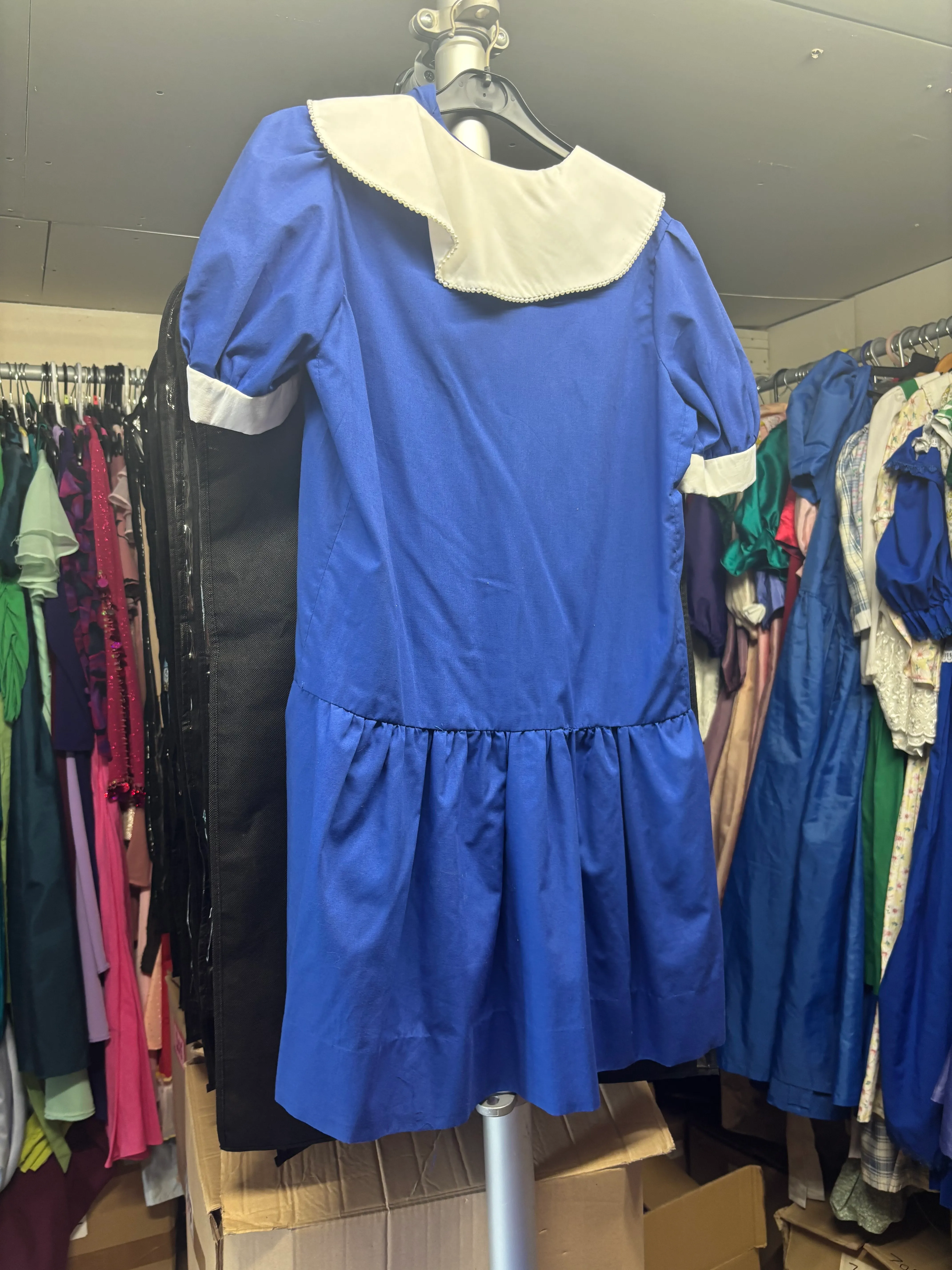 Dress- royal blue with pearl design