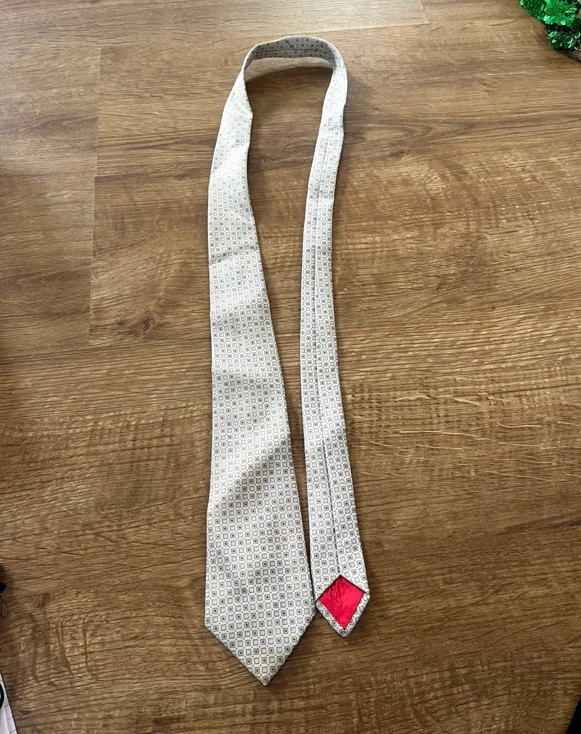 Tie- Grey/Silver patterned