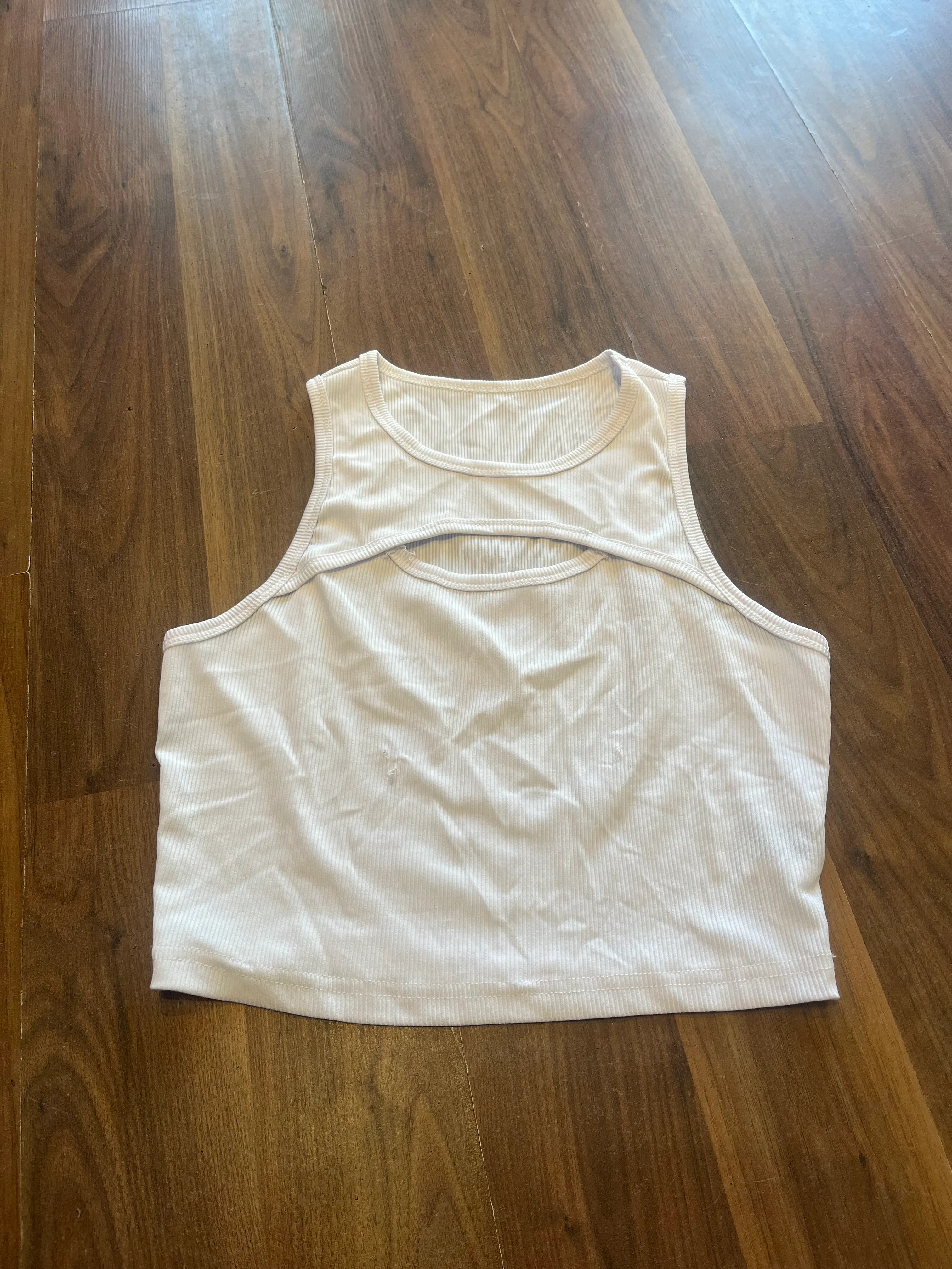 Top- White cut out front crop top