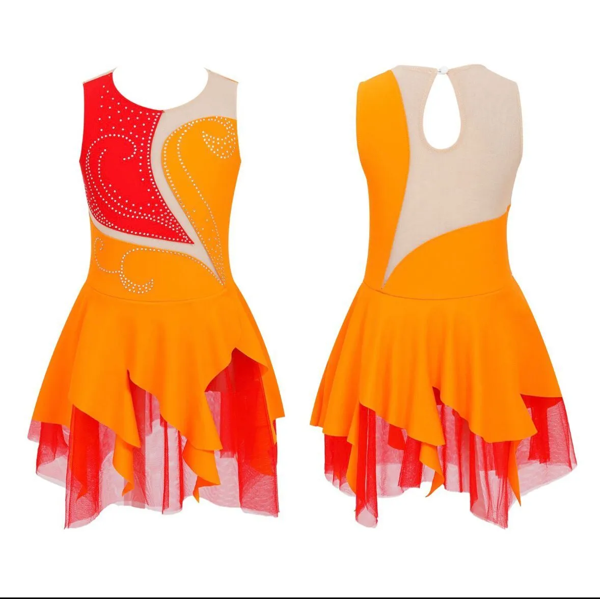 Fire themed dress in ORANGE 